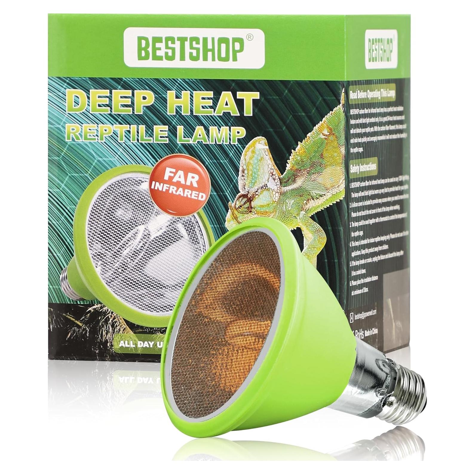 Lámpara de Calor Infrarroja 75W BESTSHOP para Reptiles