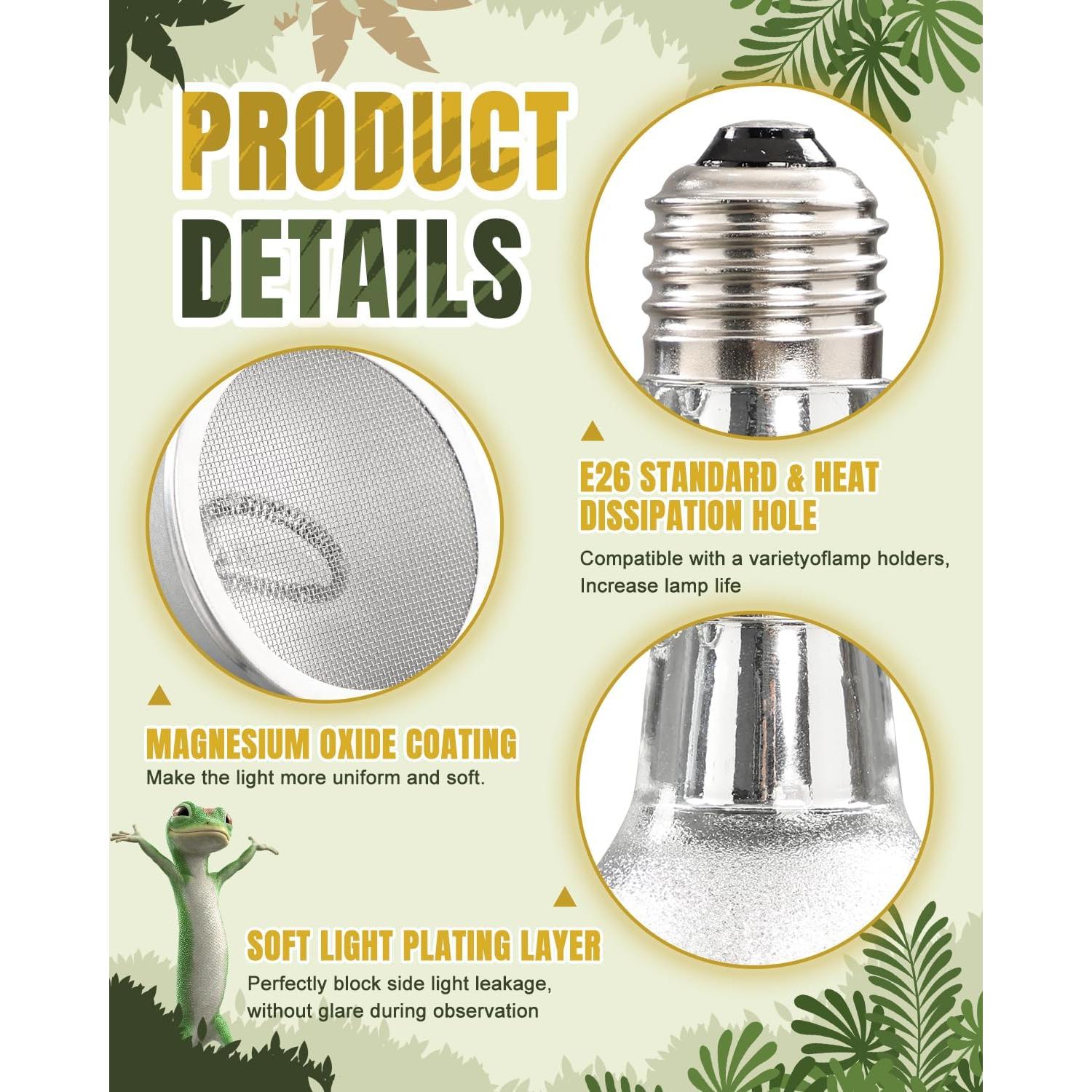 Lámpara de Calor Infrarroja 75W BESTSHOP para Reptiles