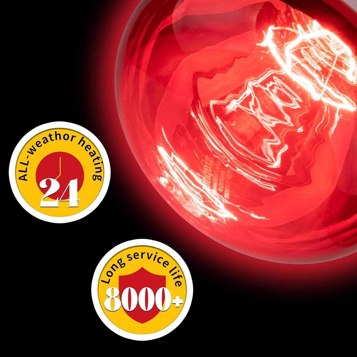 Bombillas de Calor Infrarrojas Jugbuy 250W E26 - Paquete de 2