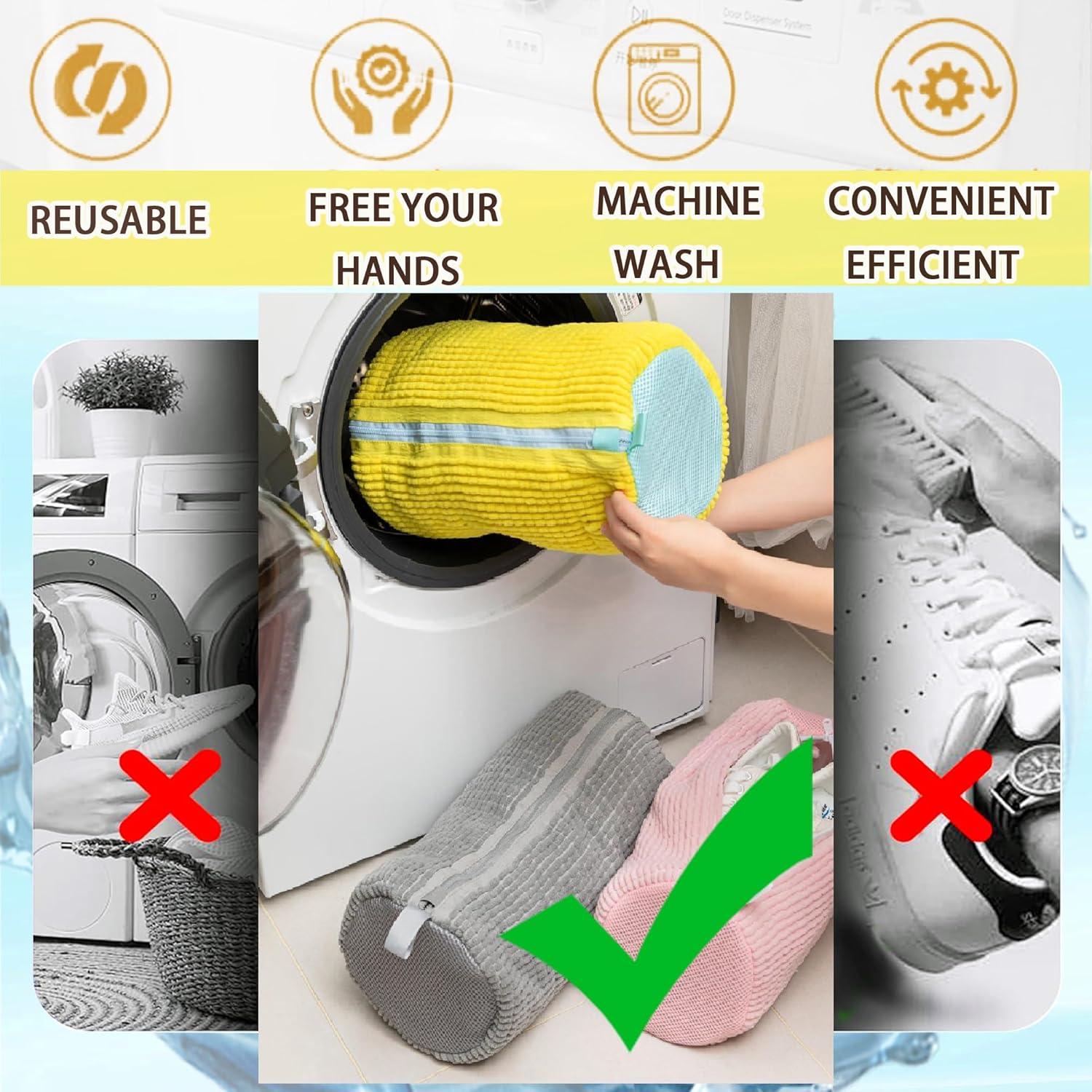 Bolsa de Lavado de Zapatos KoovDem 2 Piezas Amarillo Reutilizable