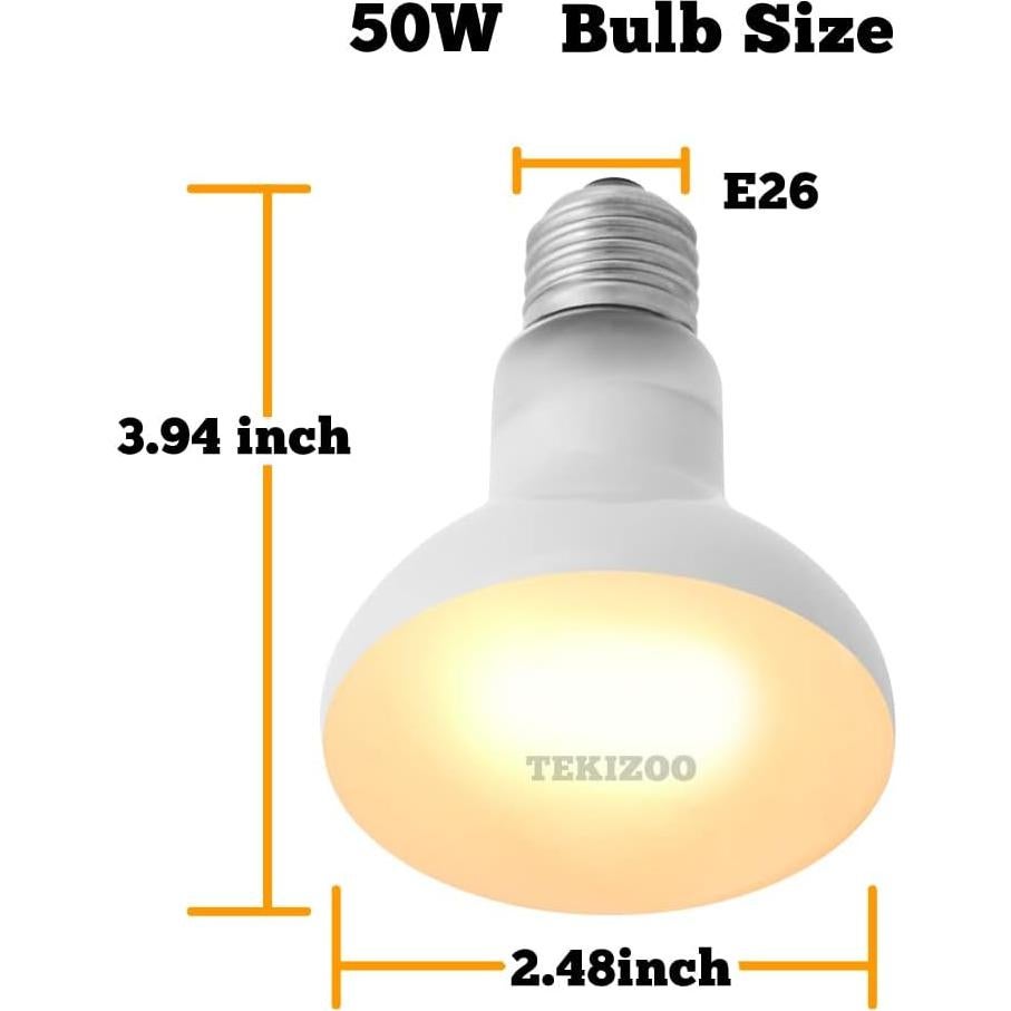 Lámpara de Calor UVA TEKIZOO 50W para Reptiles y Anfibios