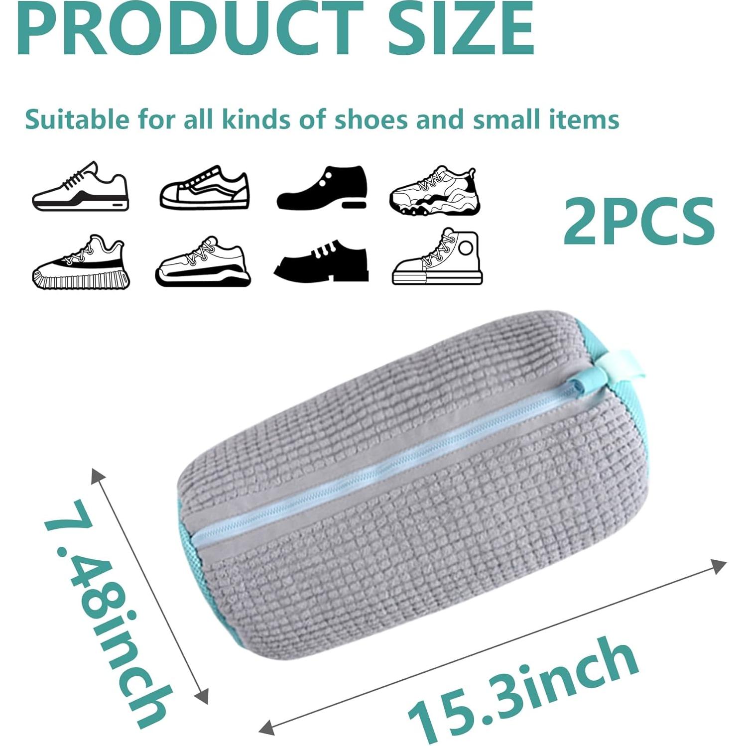 Bolsa de Lavado de Zapatos BCCSNNM 2 Pcs Gris 38.9x19 cm