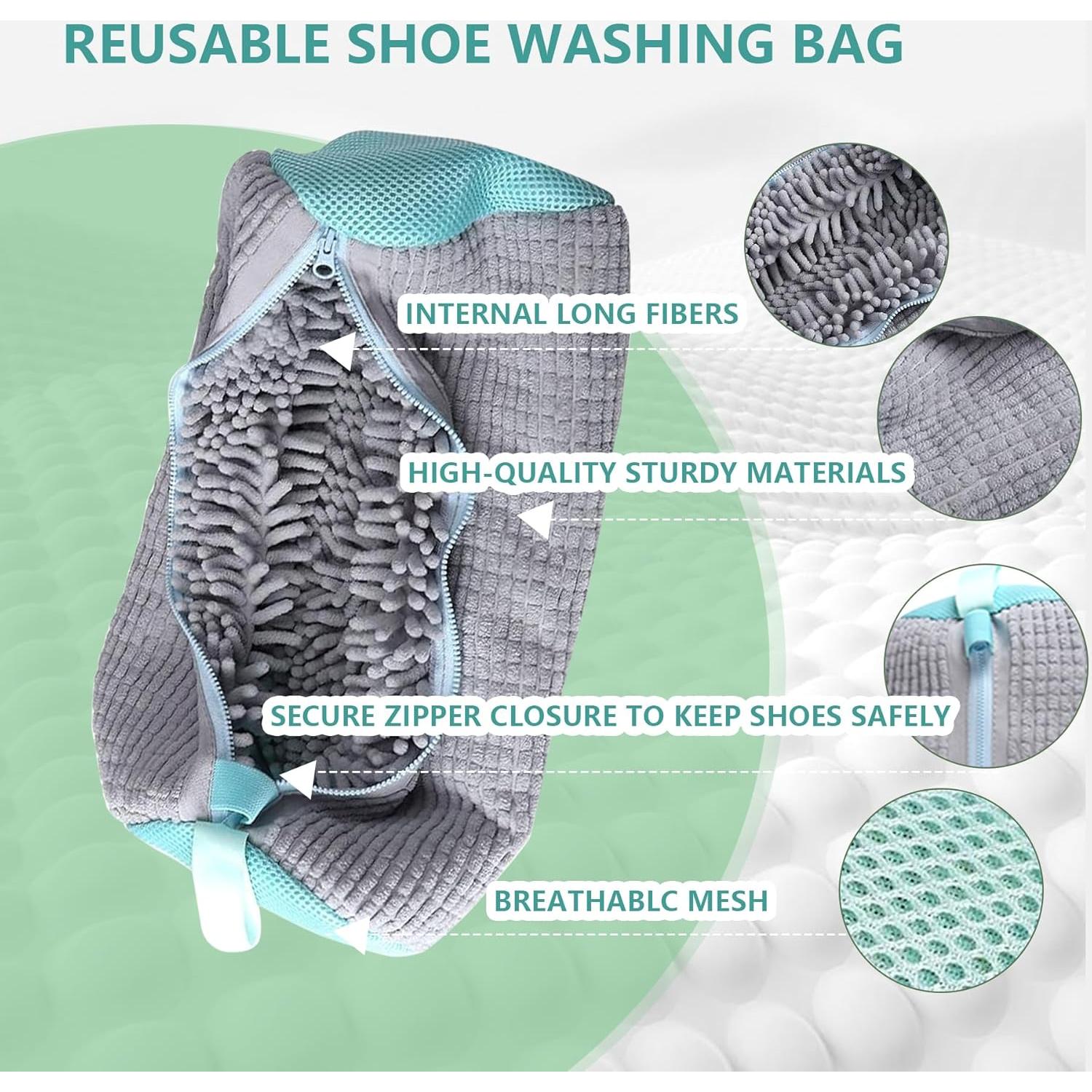 Bolsa de Lavado de Zapatos BCCSNNM 2 Pcs Gris 38.9x19 cm