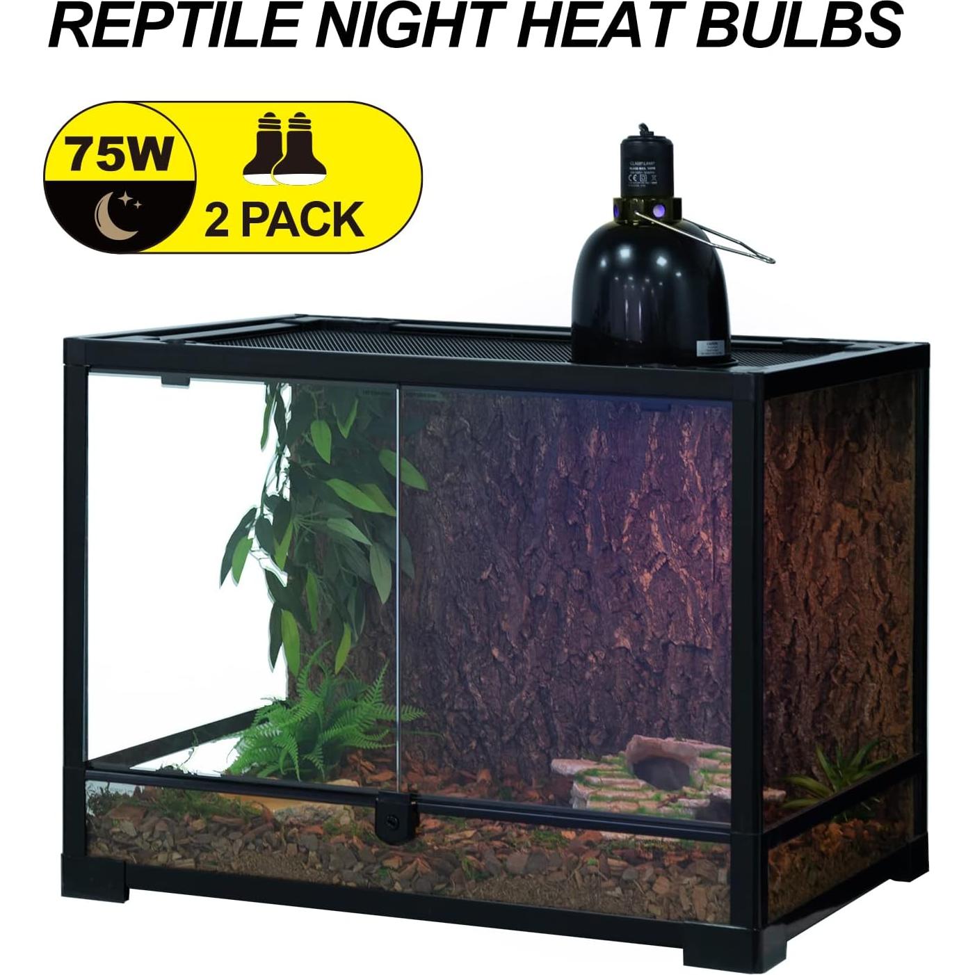 Lámpara de Calor Nocturna WACOOL 75W para Reptiles y Anfibios