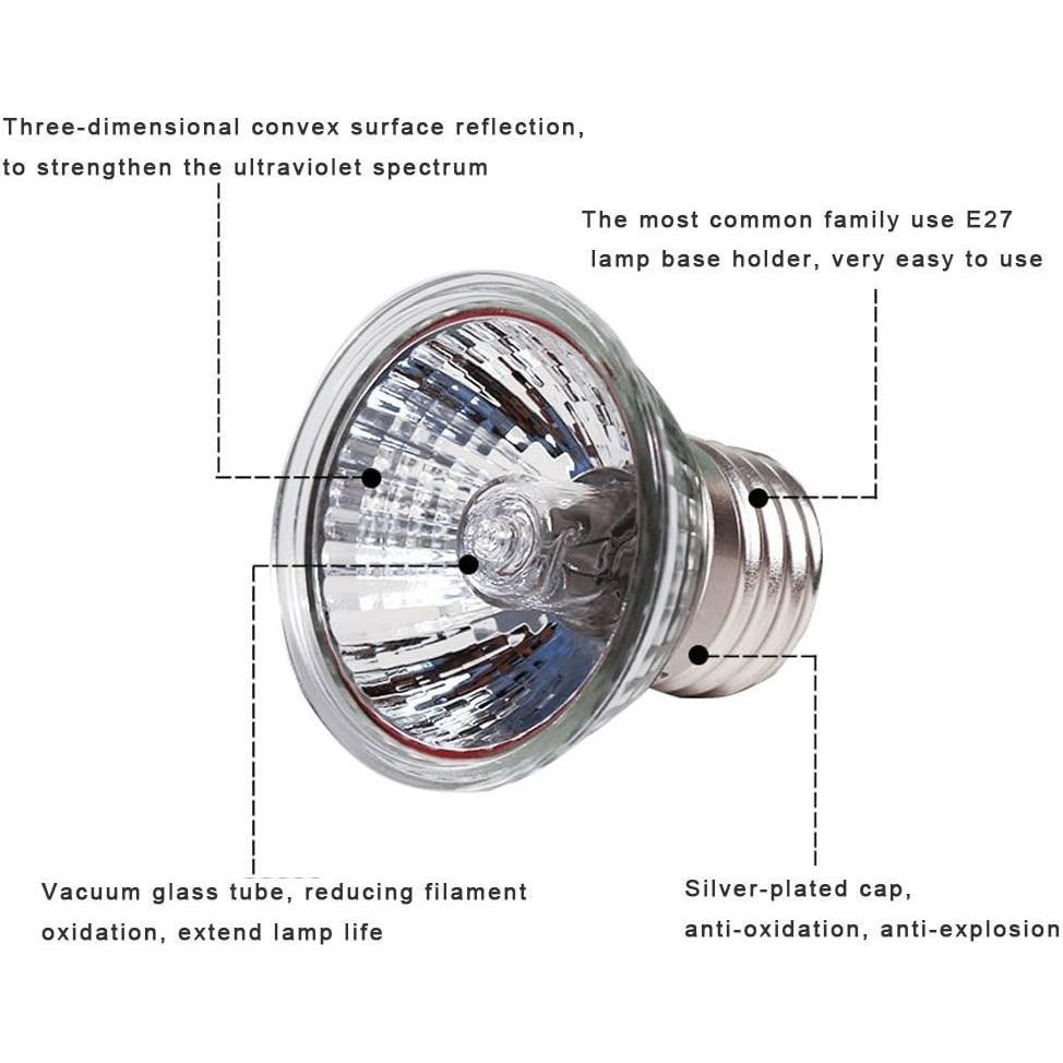 Paquete de 4 Lámparas de Calentamiento 50W CTKcom para Reptiles