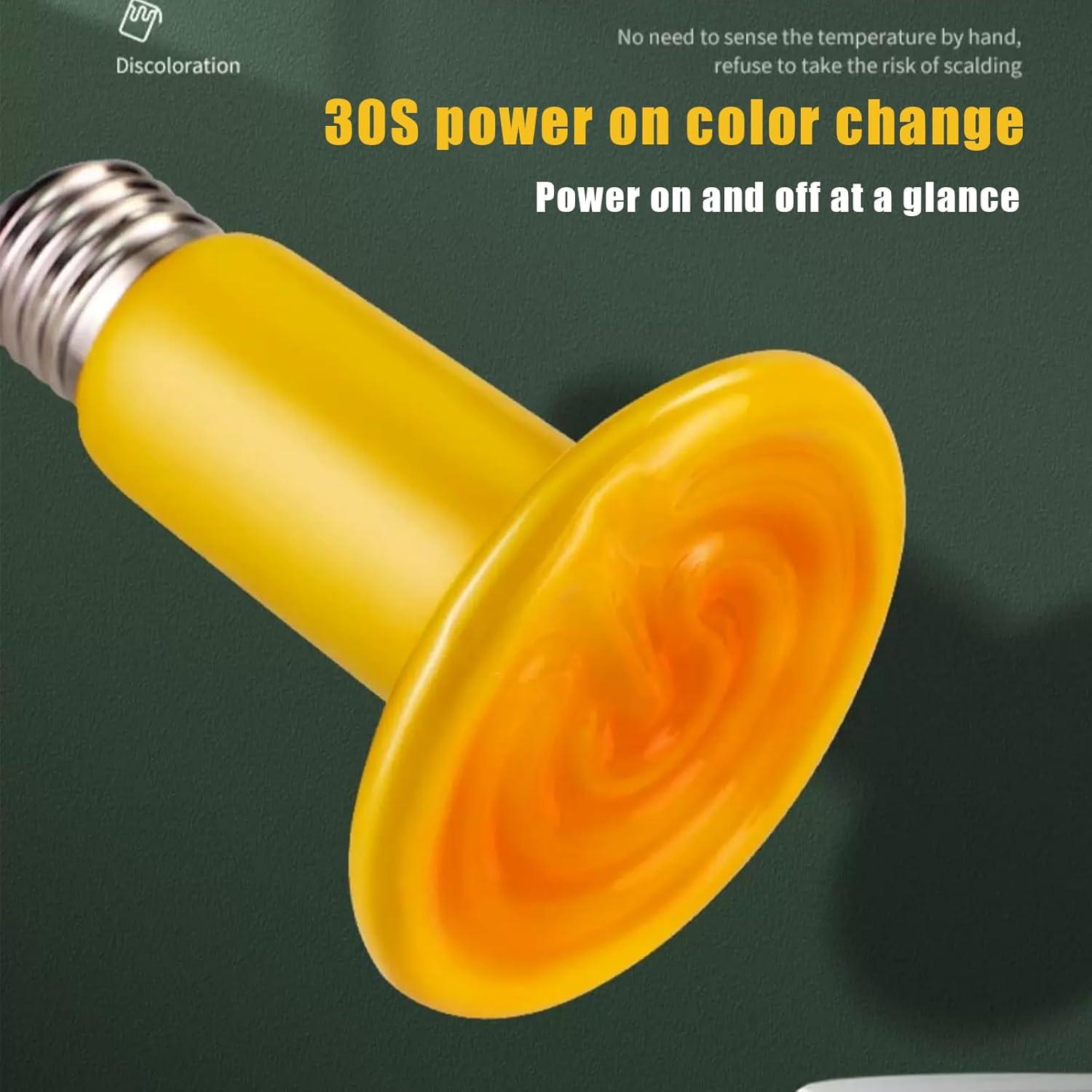 Lámpara de Calor Cerámica JZNCHP 100W para Reptiles y Pollos