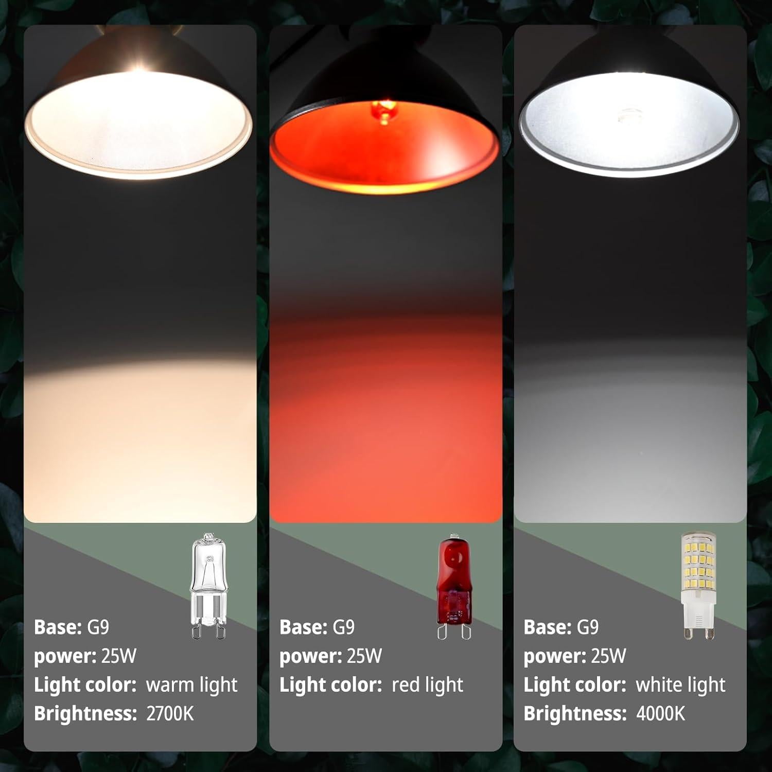 Lámpara de Calor para Reptiles MCLANZOO 50W G9