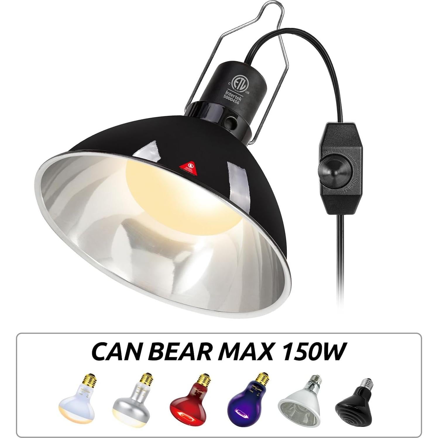 Lámpara de Dome Profundo Regulable REPTI ZOO 21.6 cm UVA UVB