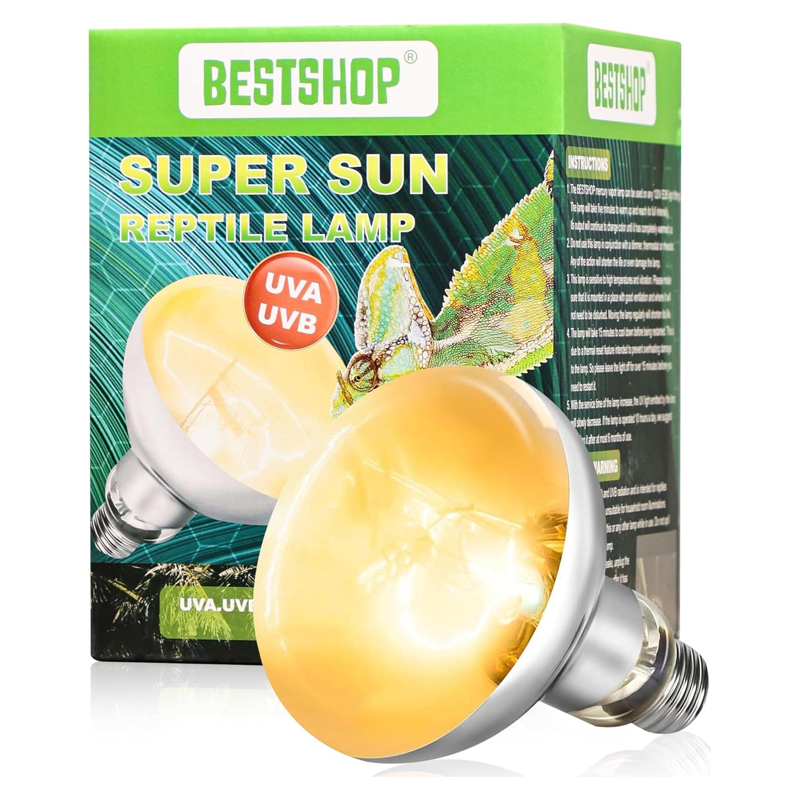 Bombilla de Calor UVA UVB 80W para Reptiles BESTSHOP