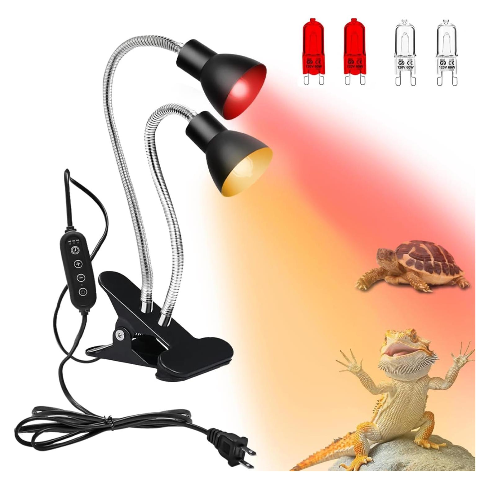 Lámpara de Calor UV para Reptiles Homnebila G9 60W Dimmable