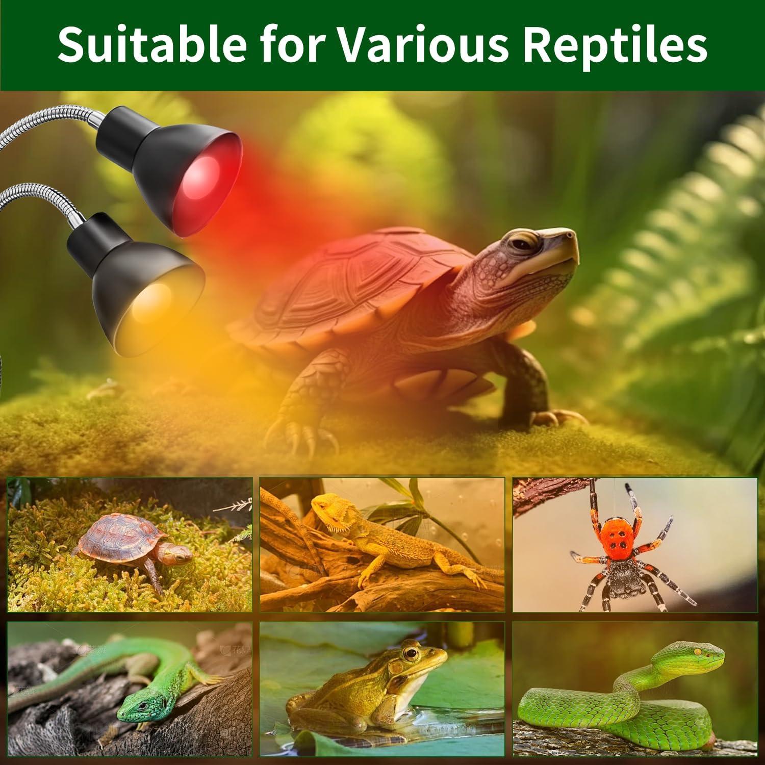 Lámpara de Calor UV para Reptiles Homnebila G9 60W Dimmable