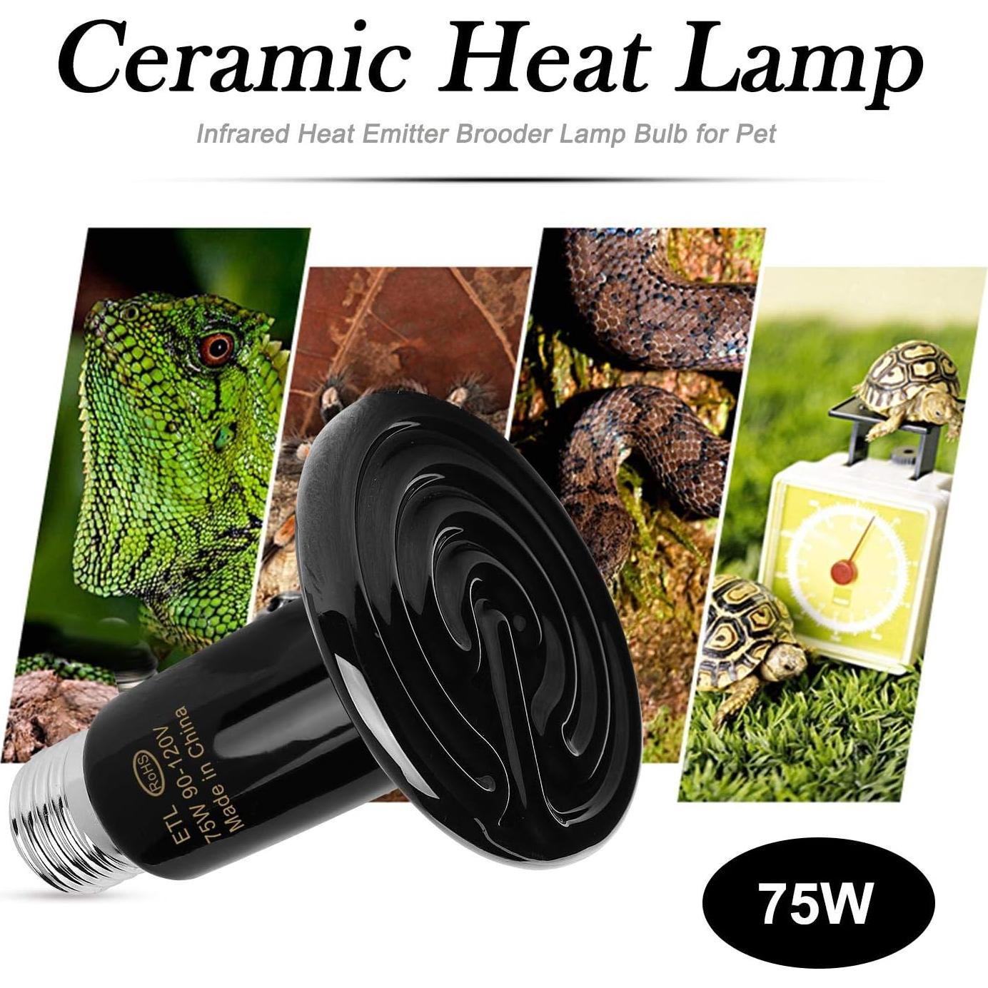 Calentador Infrarrojo Cerámico OMAYKEY 75W para Reptiles