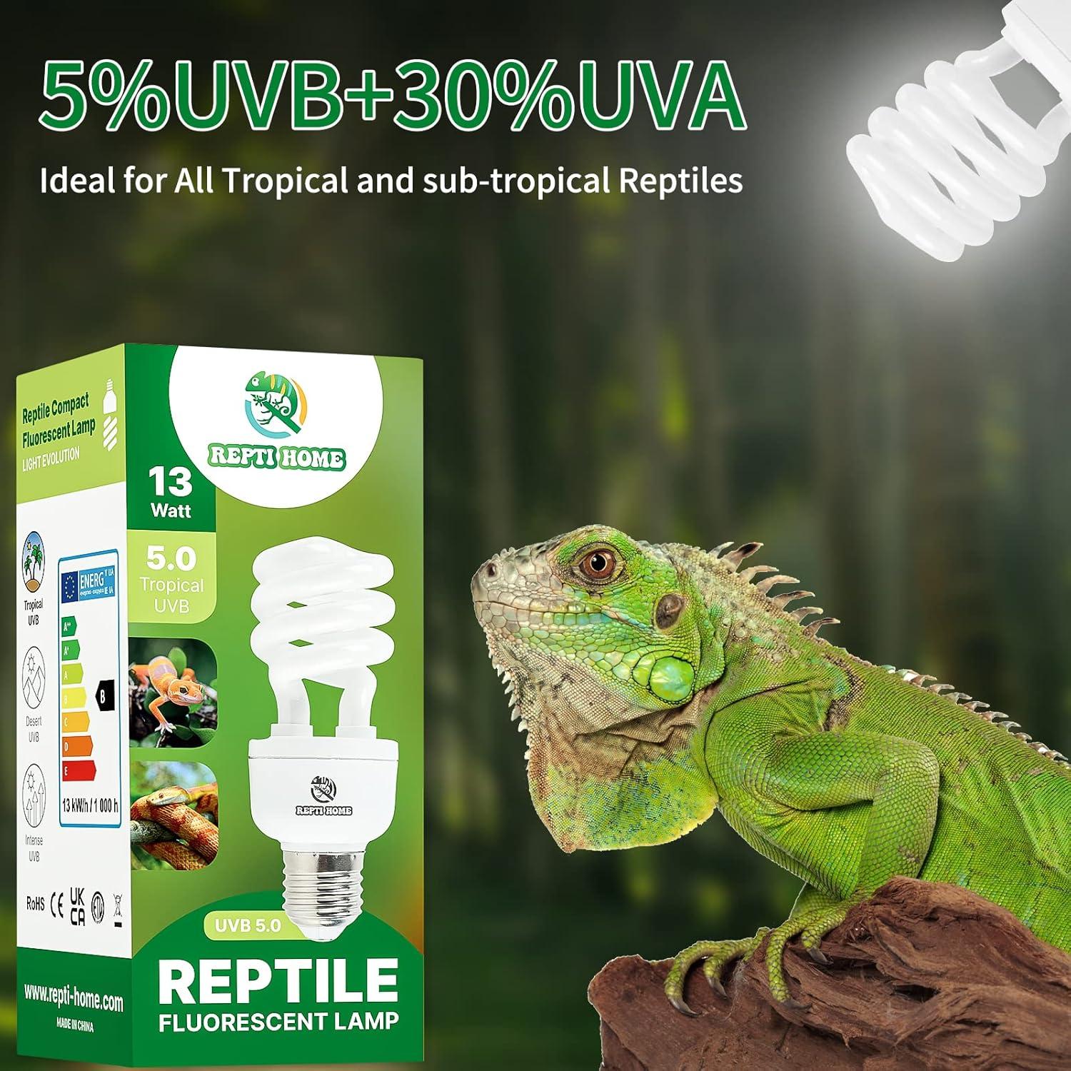Bombilla UVB 5.0 REPTI HOME 13W para Reptiles Tropicales