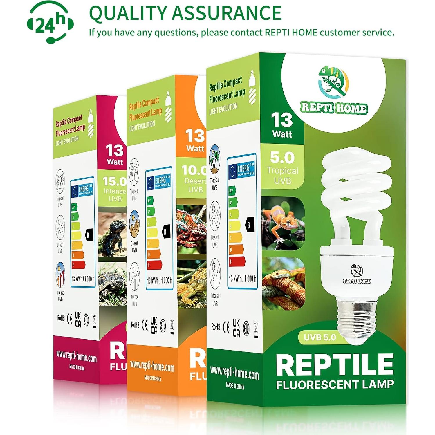 Bombilla UVB 5.0 REPTI HOME 13W para Reptiles Tropicales