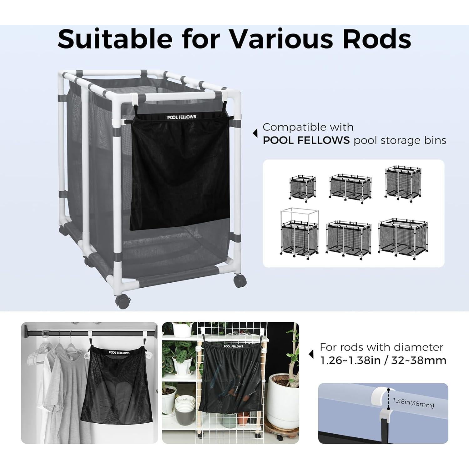 Bolsa Lateral de Malla Elástica POOL FELLOWS 50x50cm