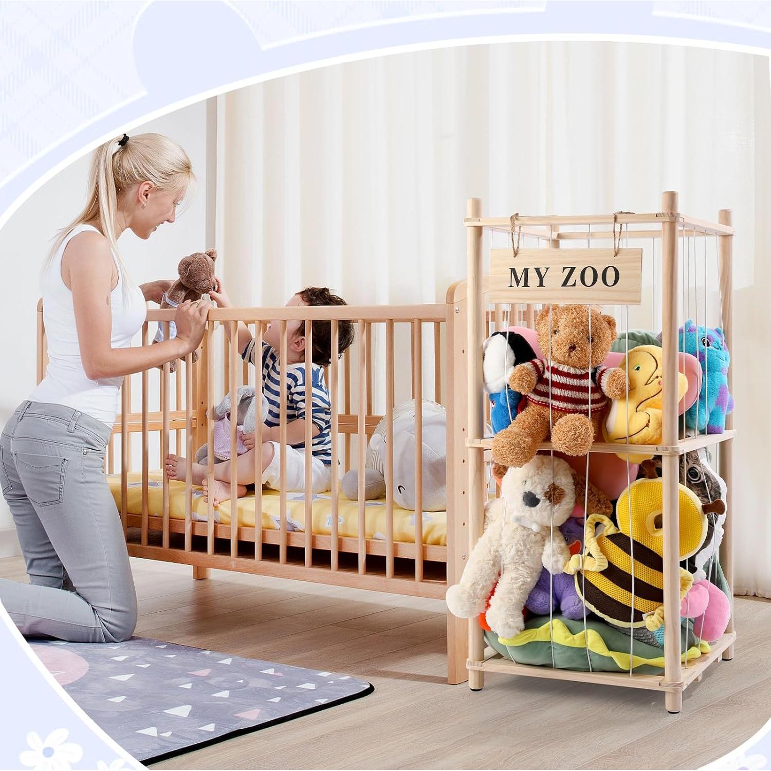 Organizador de Madera para Animales de Peluche GLDZI Pequeño