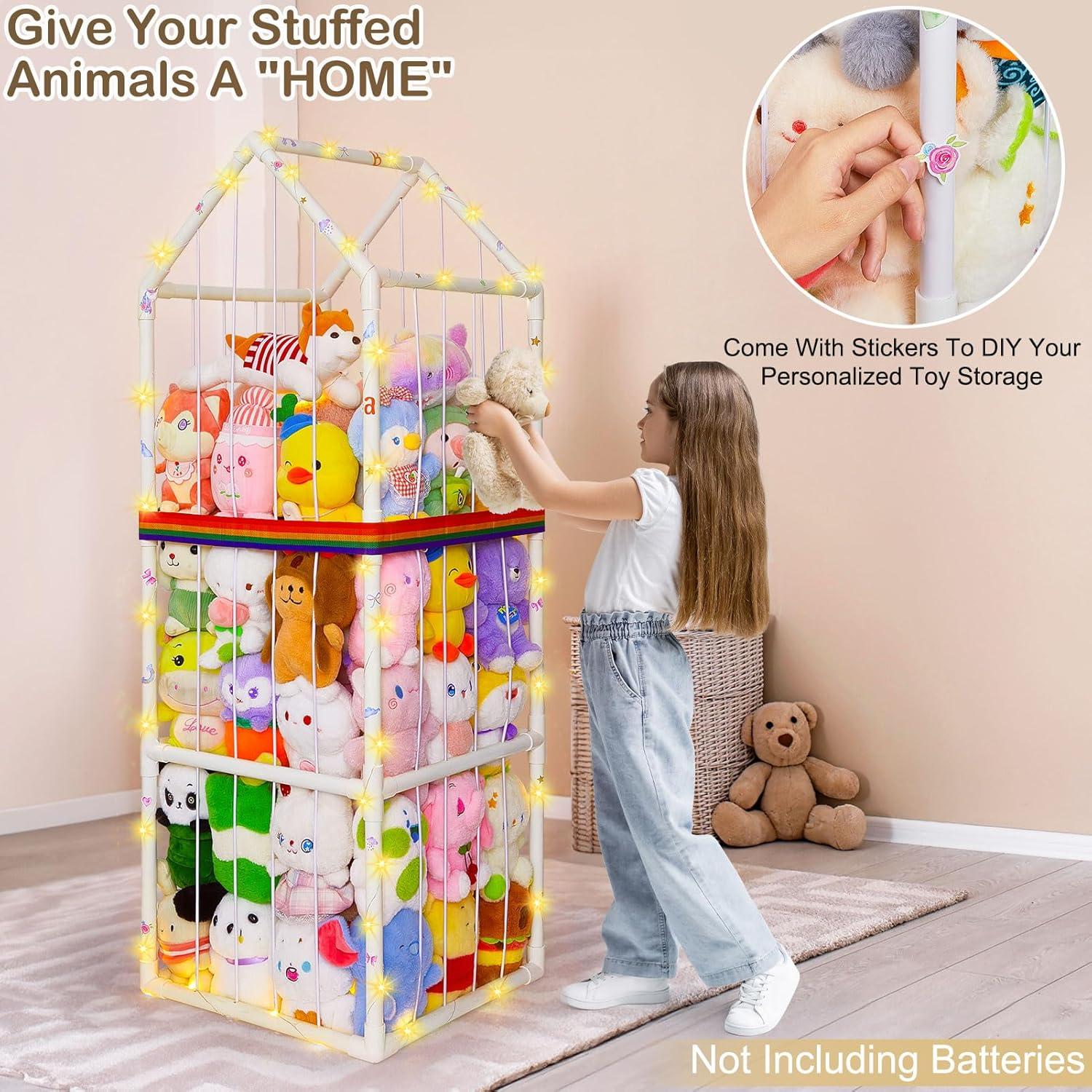 Organizador de Juguetes de Peluche Castillo Unicornio 3 Niveles