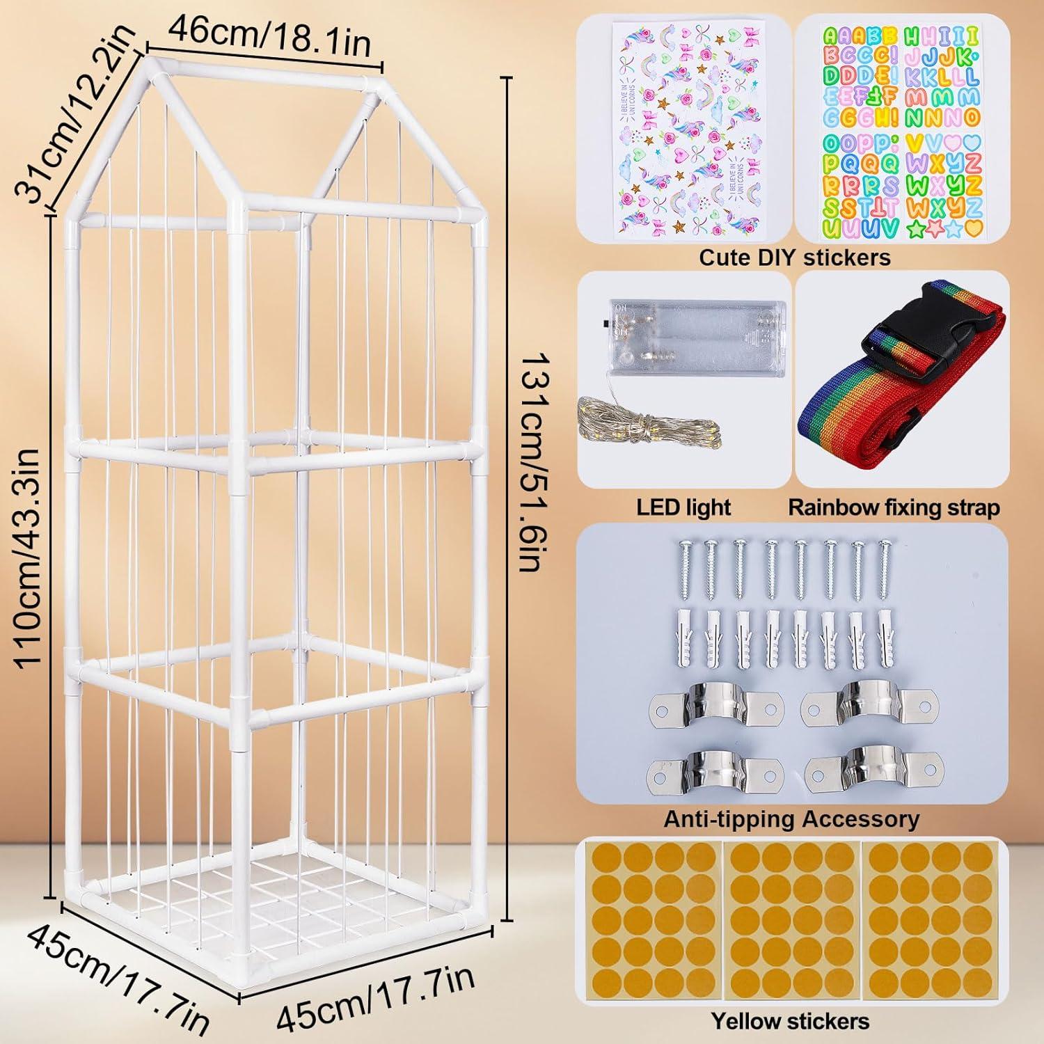 Organizador de Juguetes de Peluche Castillo Unicornio 3 Niveles