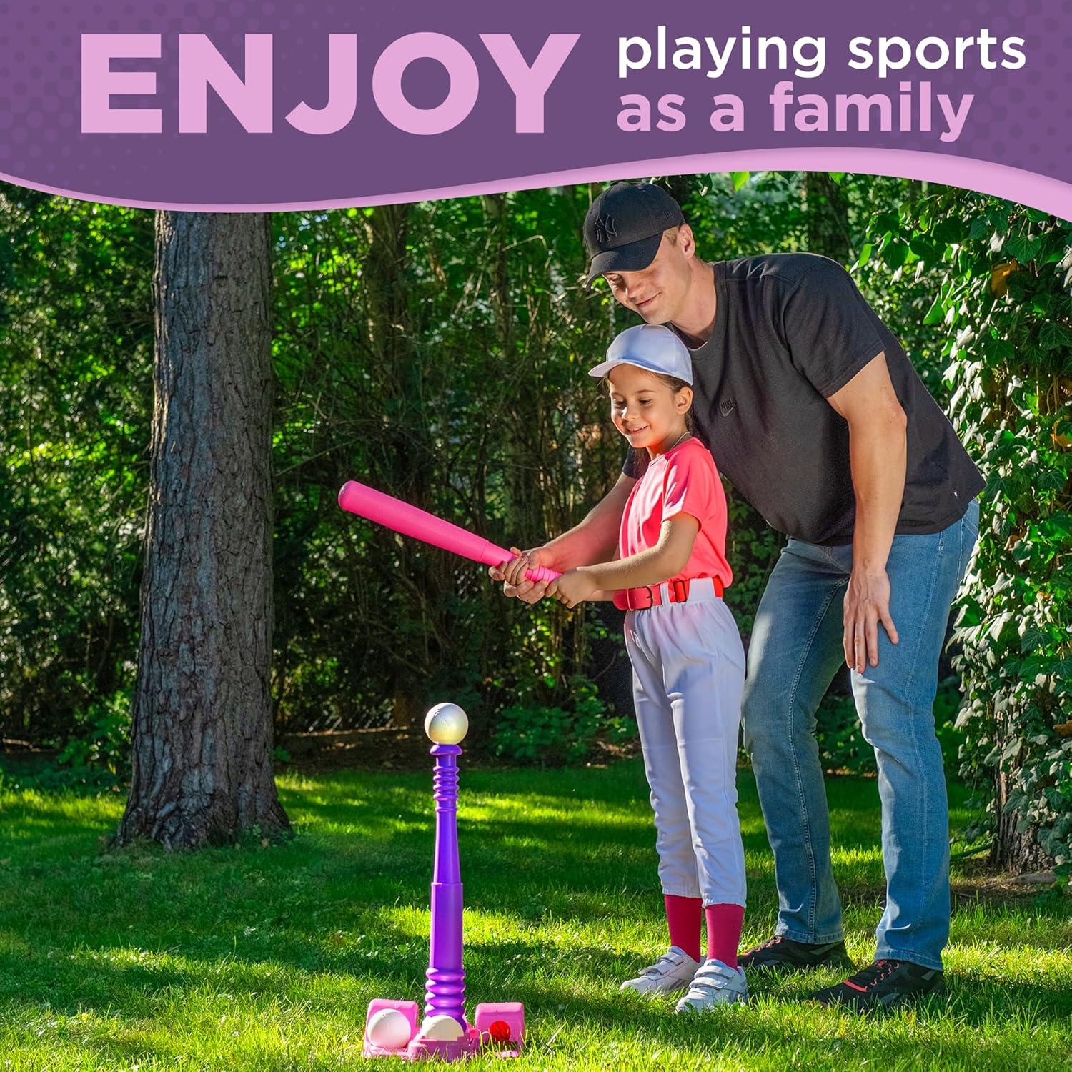 Conjunto T-Ball TOMLEON para Niñas 3-8 Años con Tee Ajustable