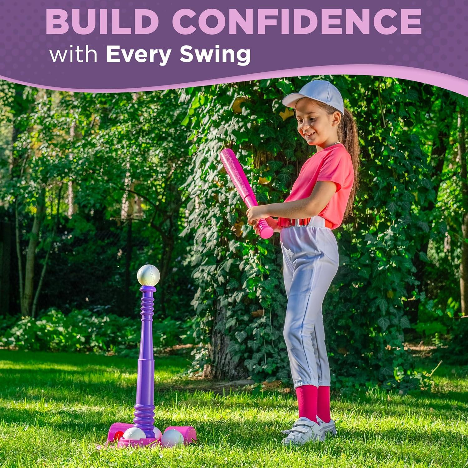 Conjunto T-Ball TOMLEON para Niñas 3-8 Años con Tee Ajustable