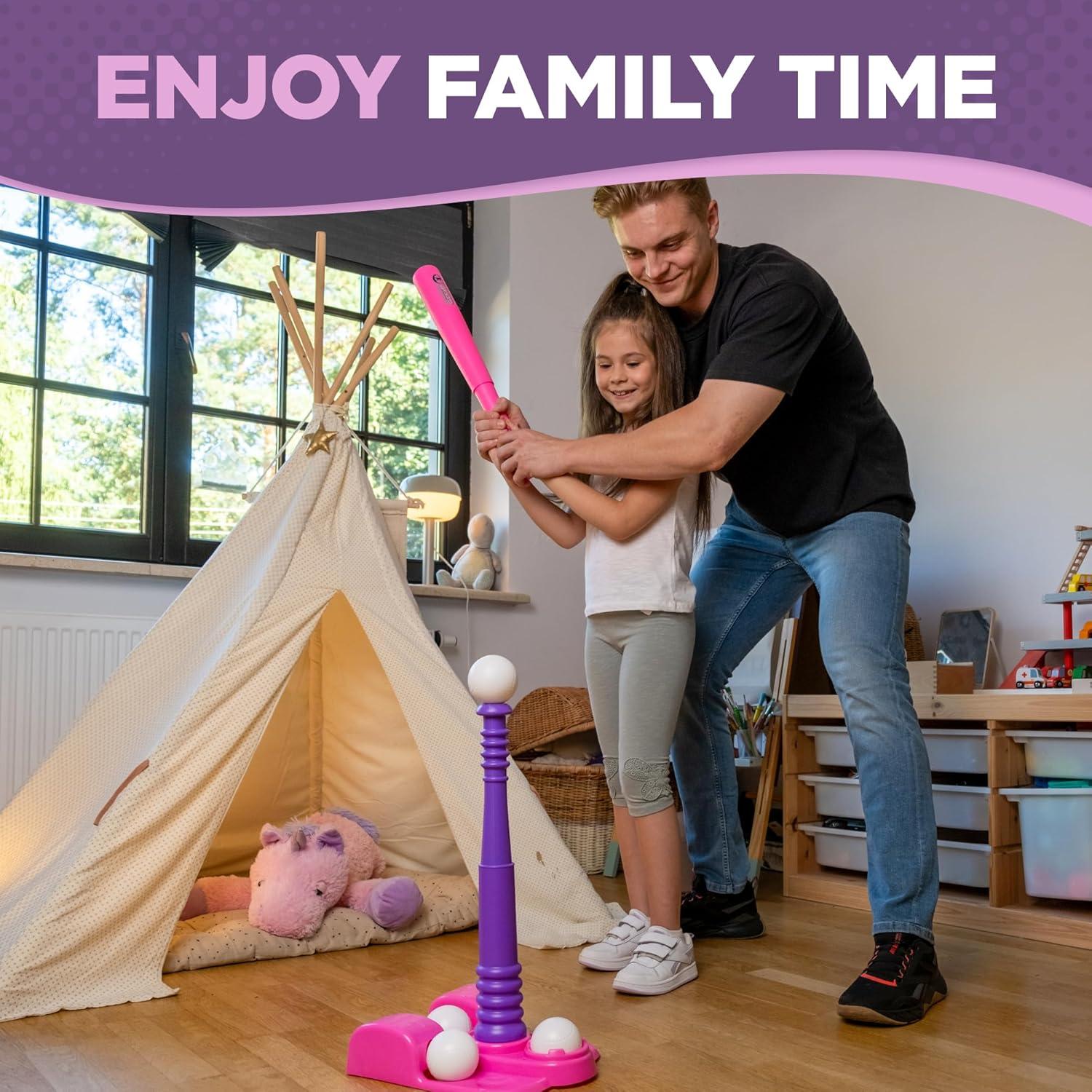 Conjunto T-Ball TOMLEON para Niñas 3-8 Años con Tee Ajustable