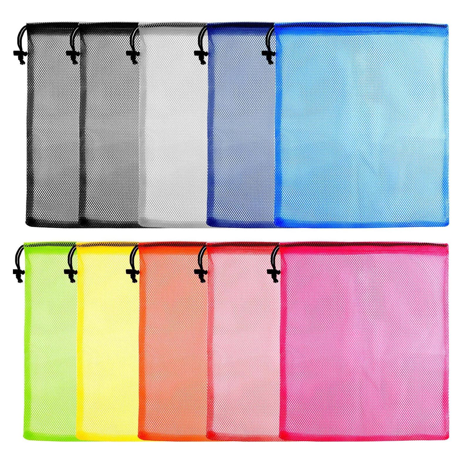 KUUQA 10 Bolsas de Malla con Cierre de Cordón 34x40cm Colorido