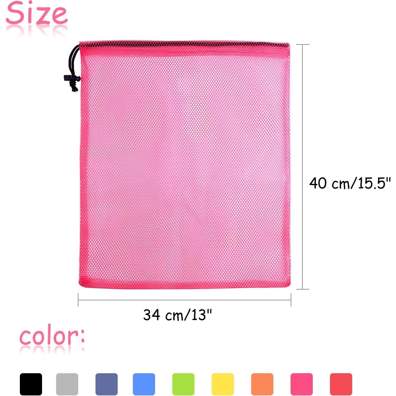 KUUQA 10 Bolsas de Malla con Cierre de Cordón 34x40cm Colorido