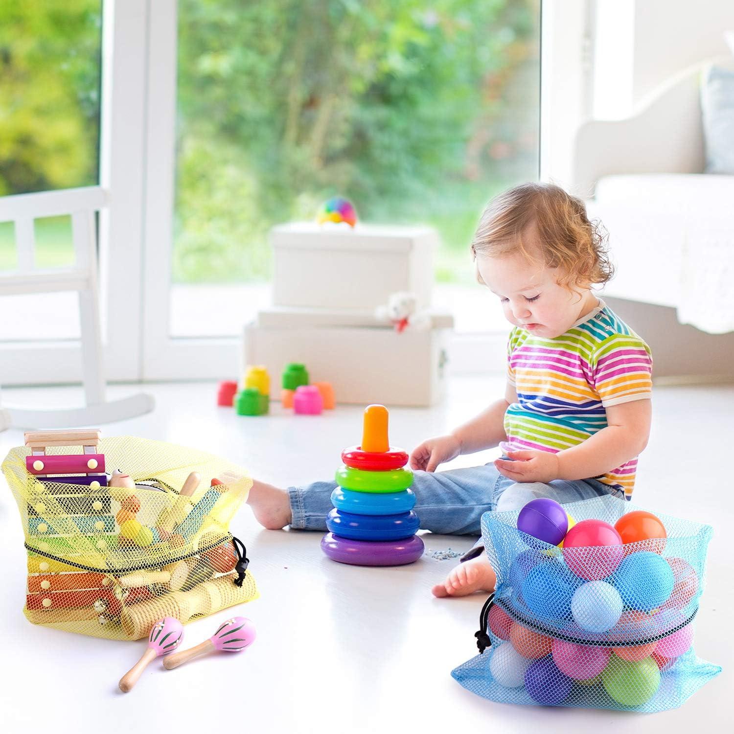 KUUQA 10 Bolsas de Malla con Cierre de Cordón 34x40cm Colorido