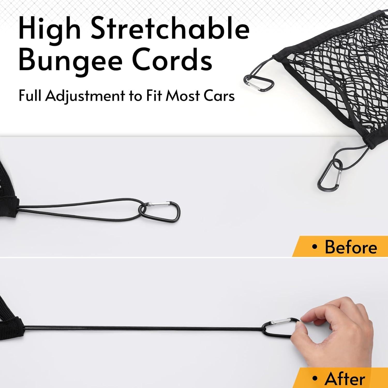 Barrera de coche para perros Rabbitgoo 90x100 cm con ganchos