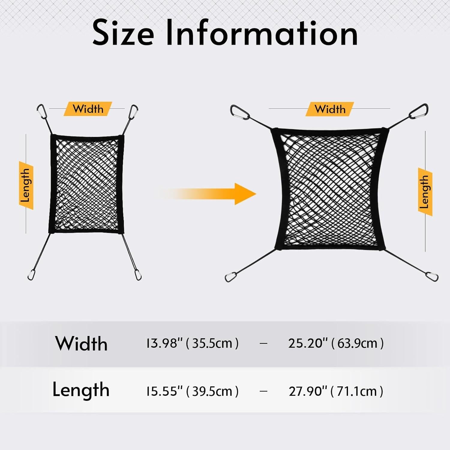 Barrera de coche para perros Rabbitgoo 90x100 cm con ganchos