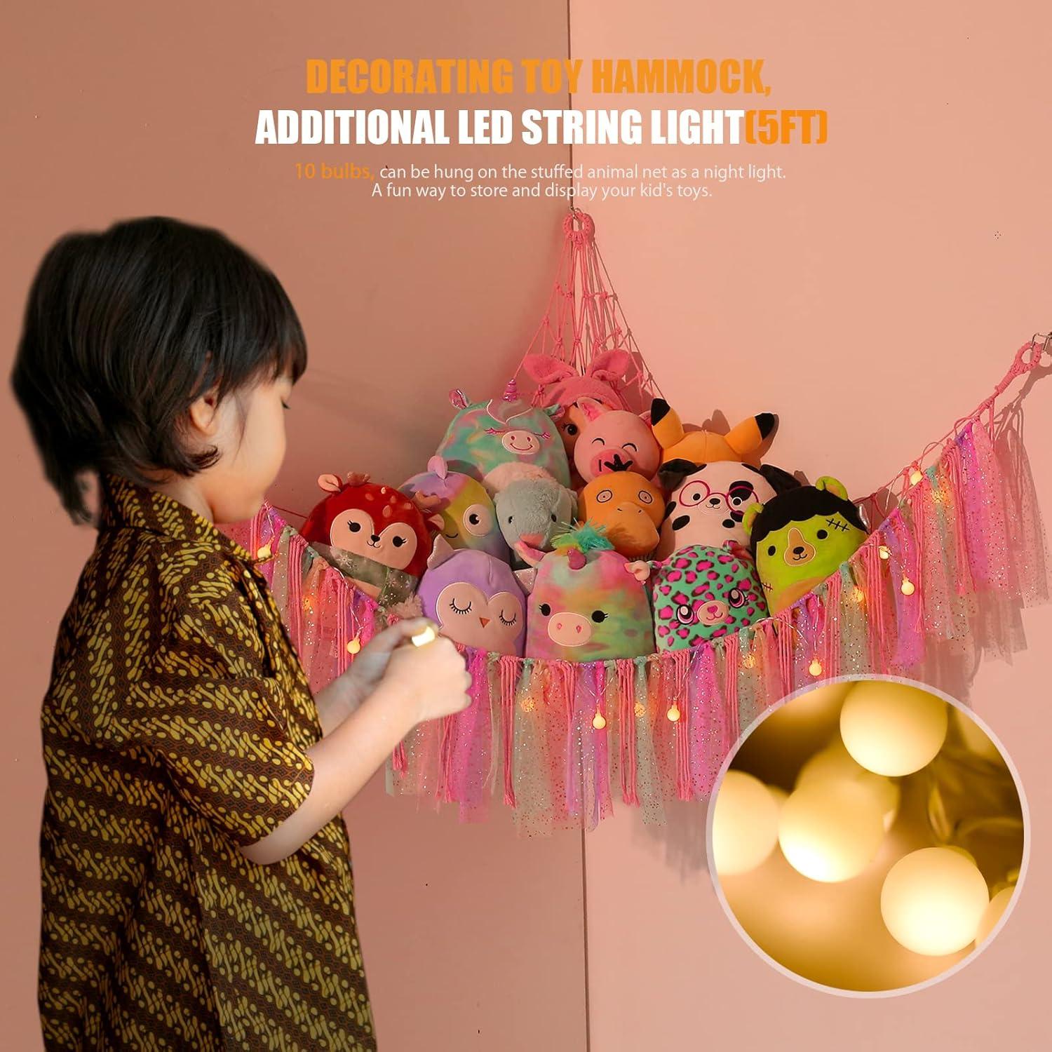 Hamaca de Juguetes Boho VISATOR 139.7x106.7cm con Luz LED