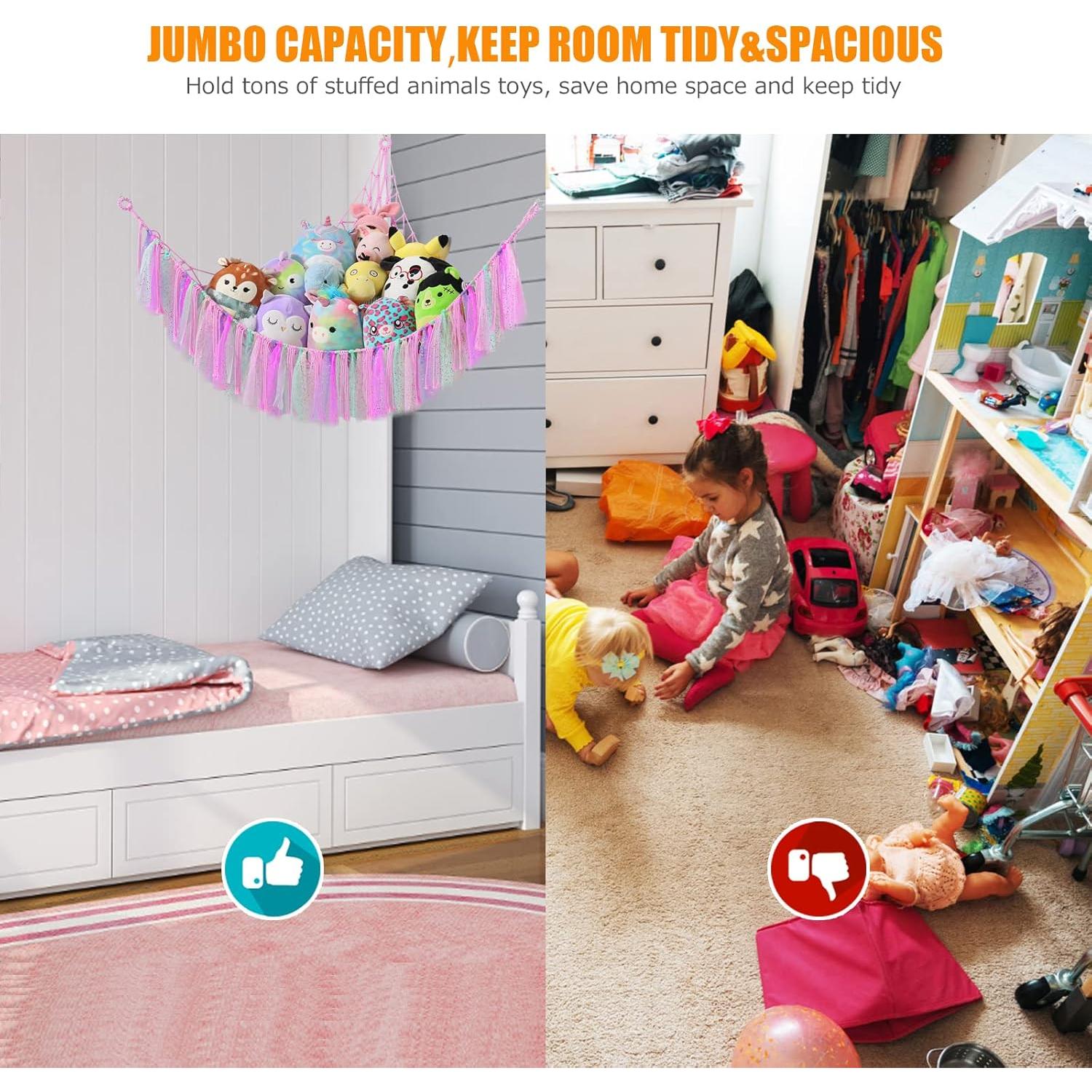 Hamaca de Juguetes Boho VISATOR 139.7x106.7cm con Luz LED