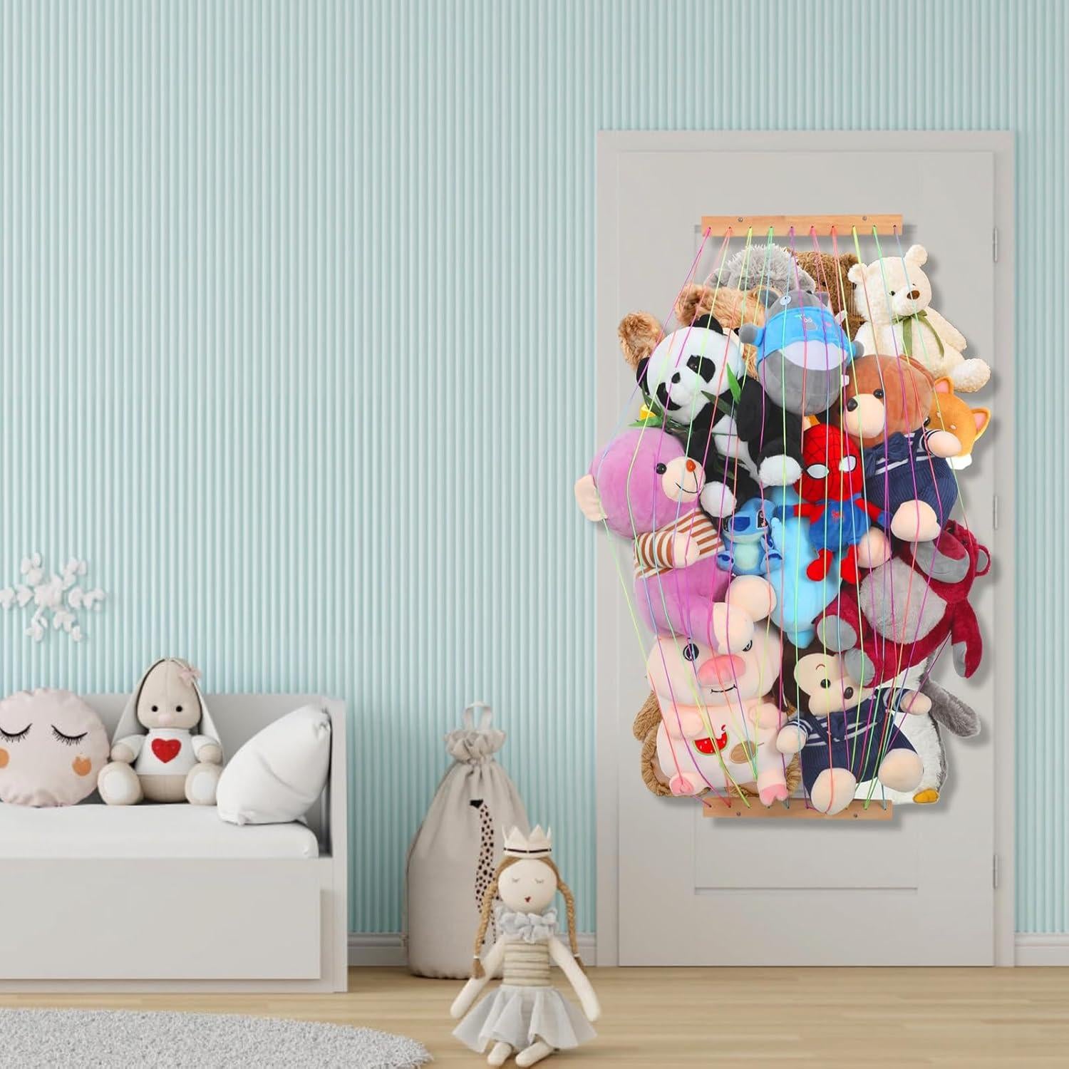 Organizador de Juguetes de Peluche PHOENANCEE Madera Natural