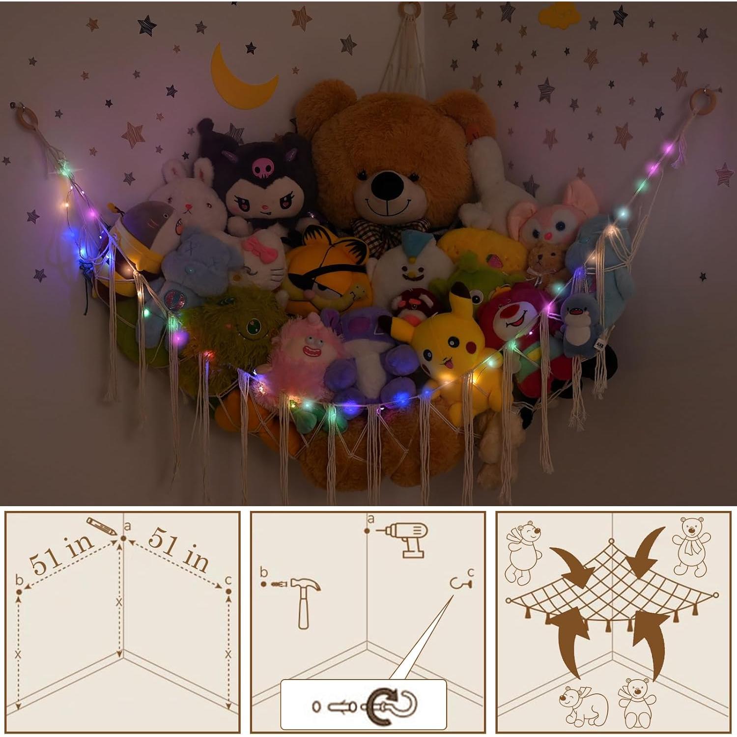 Hamaca de Peluches XL Beige Wrbin con Luz LED y Algodón