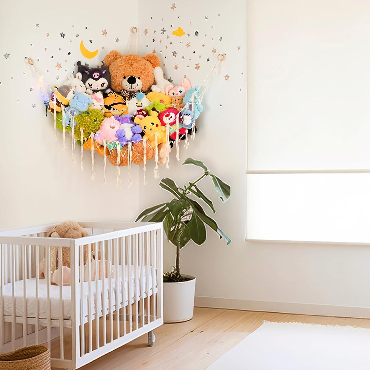 Hamaca de Peluches XL Beige Wrbin con Luz LED y Algodón