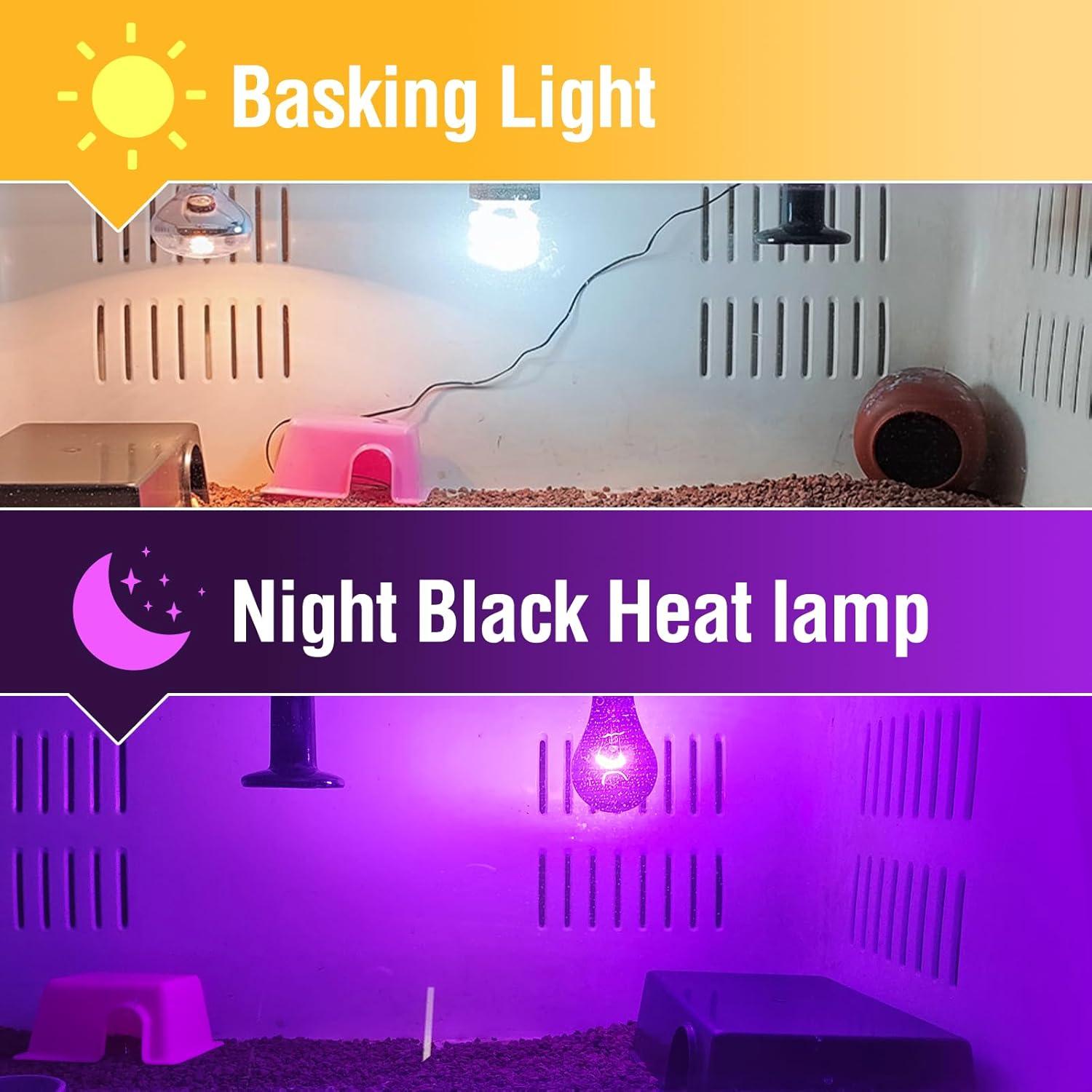 Combo Lámparas de Calor UVA y Negra 75W Leoterra E26 110V