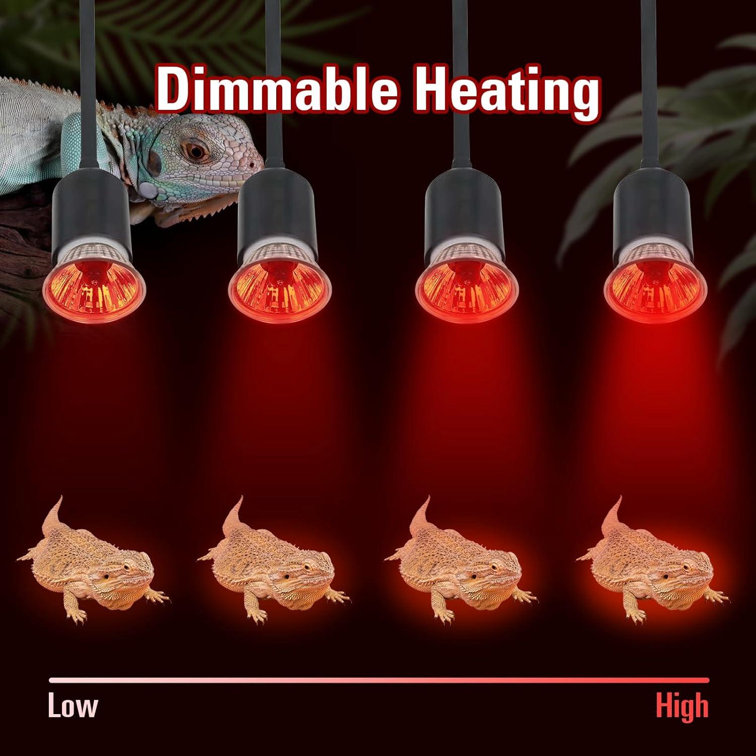 Paquete de 4 bombillas de calor UVA 25W Abustle Pig para reptiles