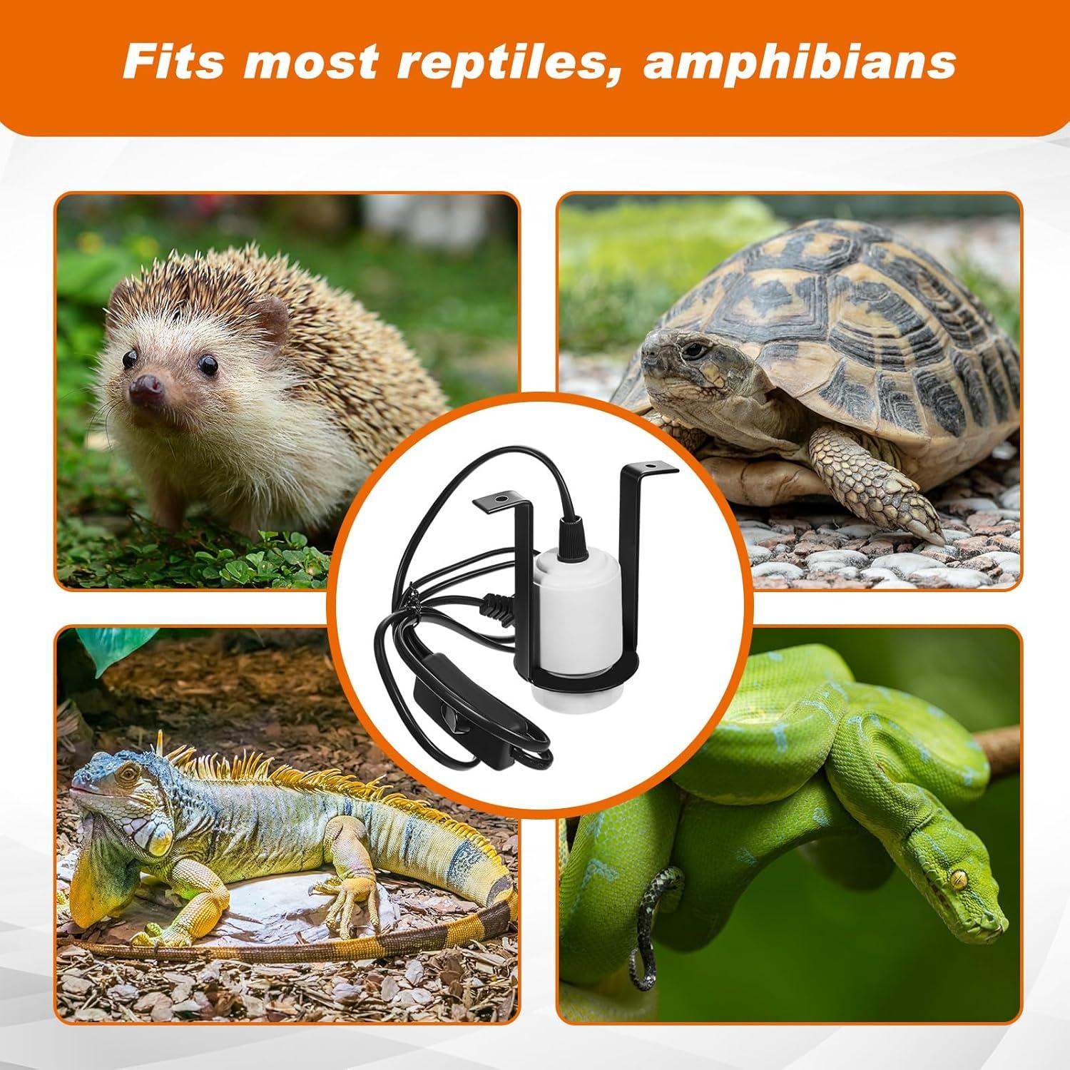 Soporte de Lámpara de Calor Cerámica VIHOSE 4 Pcs Blanco