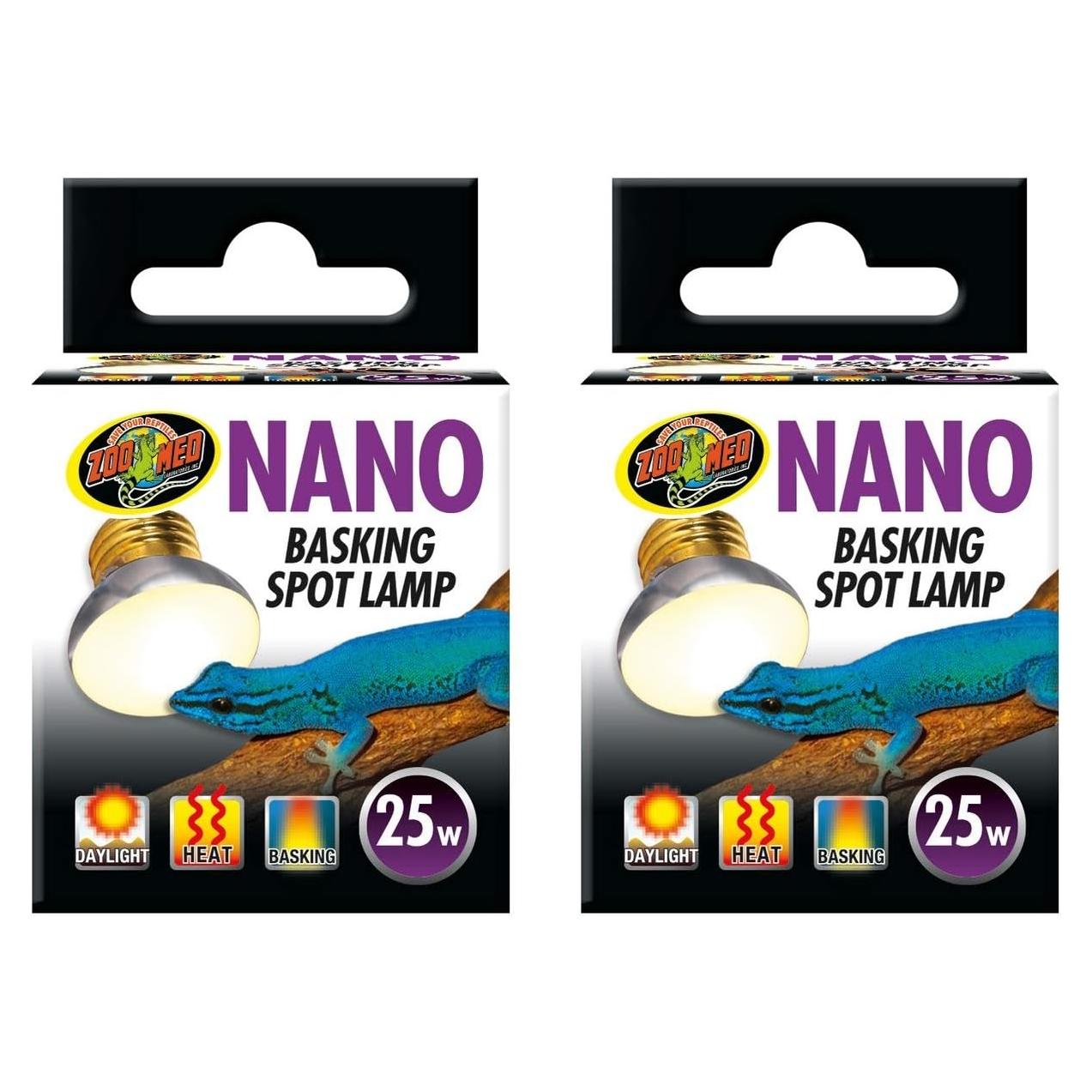Paquete de 2 Lámparas de Calor Nano 25W Zoo Med para Reptiles