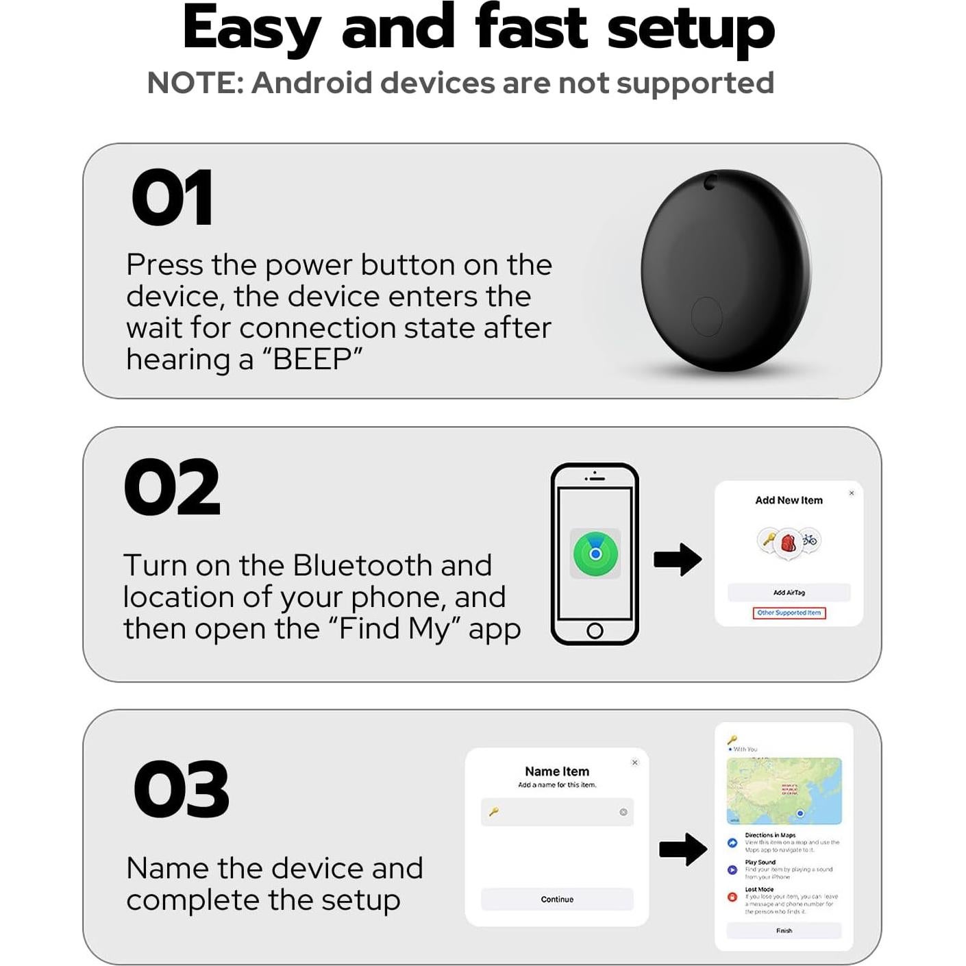 Mini Air Tags eirix 2-Pack IP67 Localizador para iOS