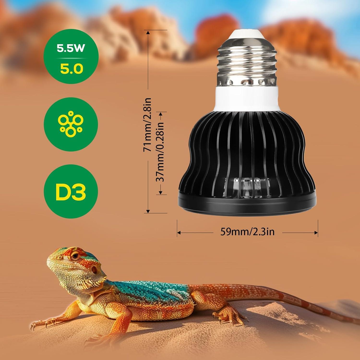 Bombilla UVB 5.5W Hygger Zoo para Reptiles - Espectro Completo