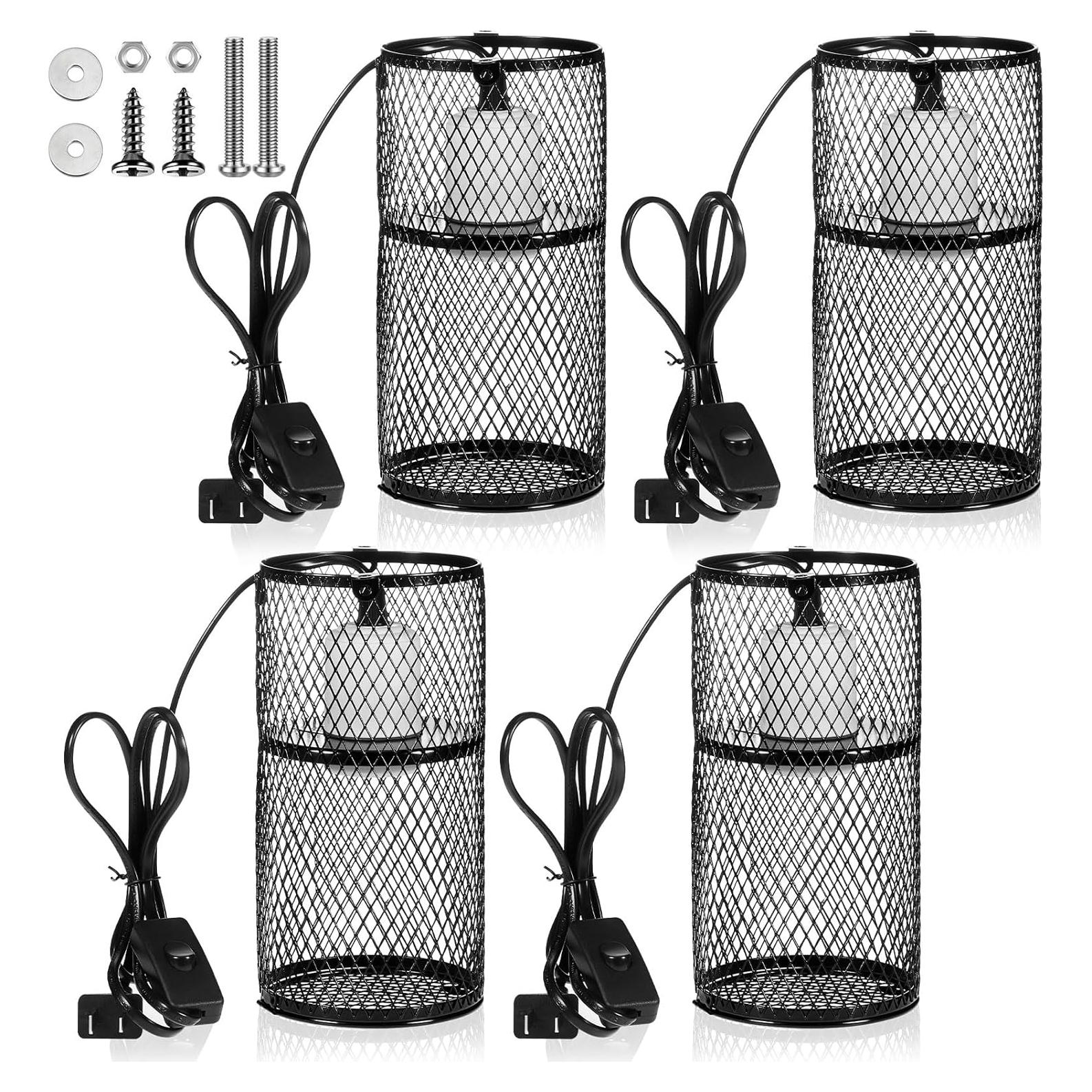 VIHOSE Protector de Lámpara de Calor para Reptiles 150W - 4 Pcs