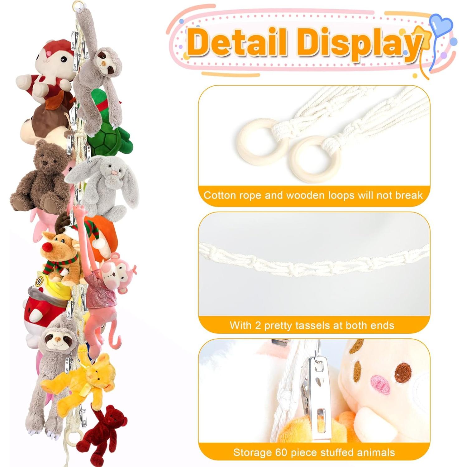 Hamaca de Macramé para Animales de Peluche Dorblely 3pcs