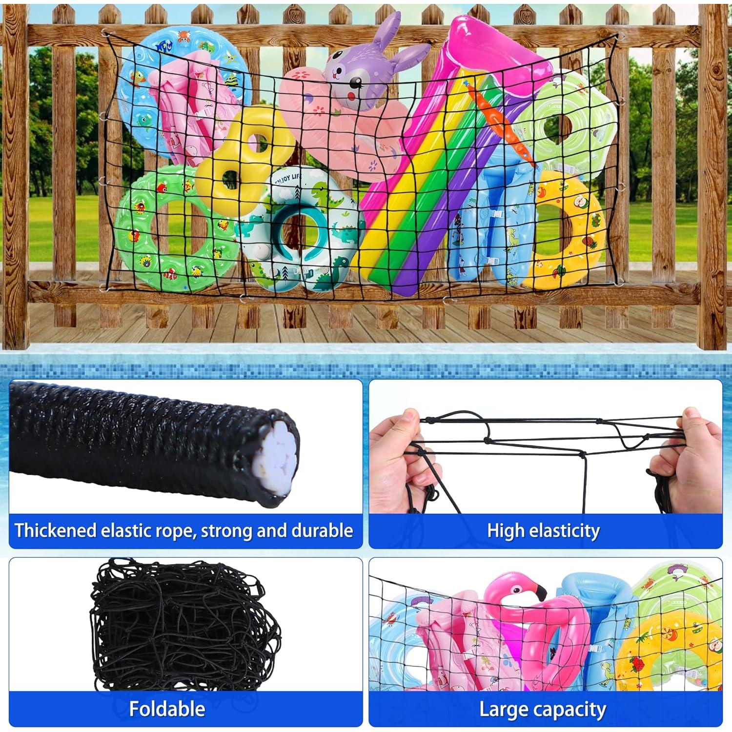 Red de Almacenamiento de Juguetes de Piscina Muximud 120x180cm