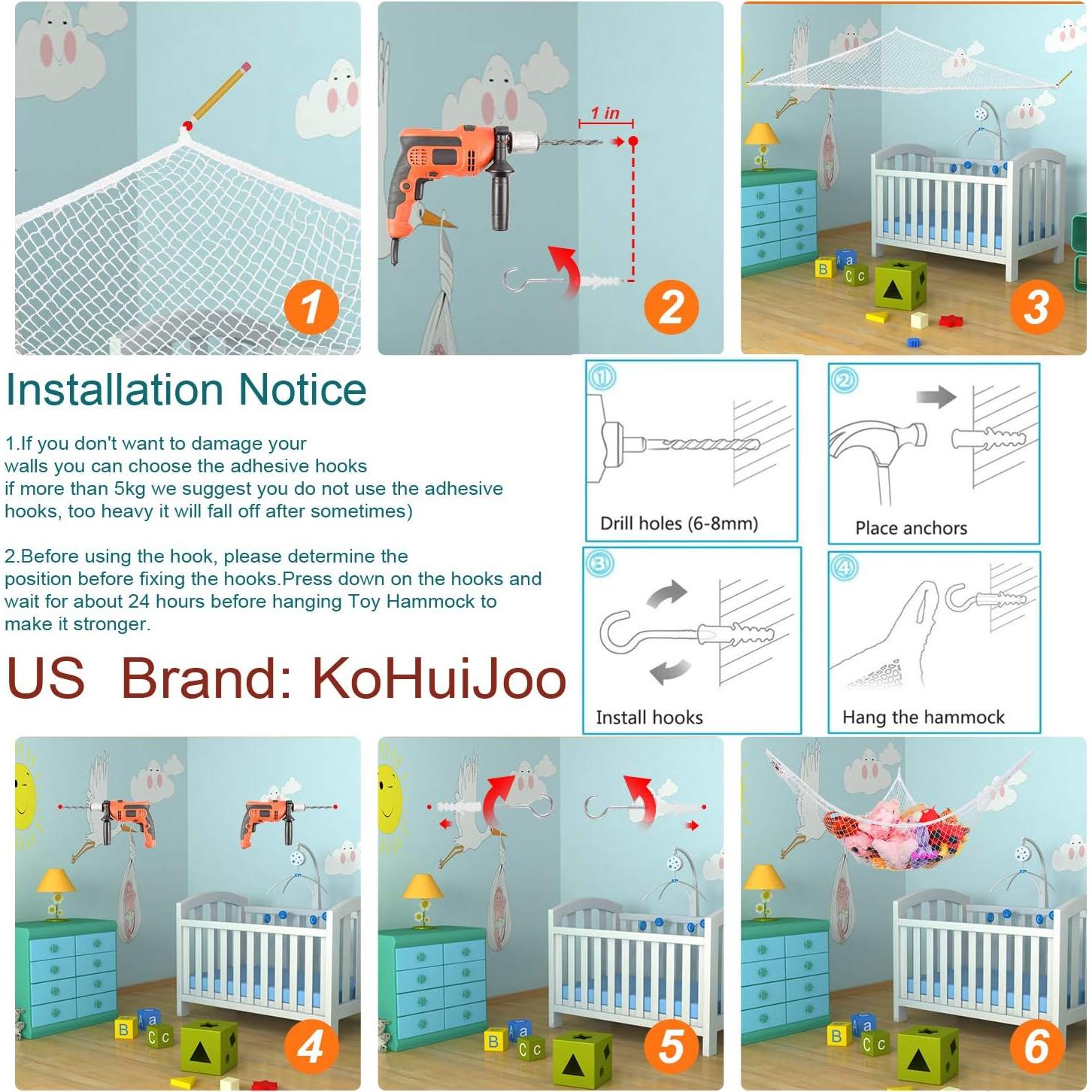 Hamaca Jumbo KOHUIJOO para Juguetes 177.8 cm Almacenamiento