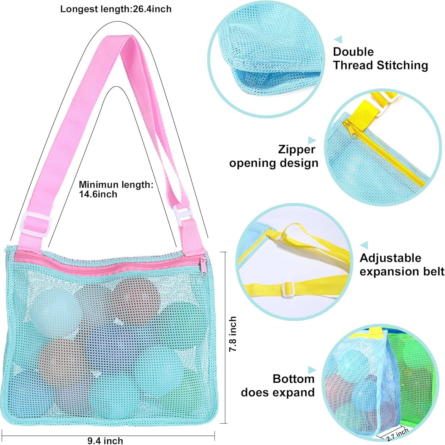 Bolsa de Playa de Malla UTTPLL Ajustable para Niños 24.9x20.1cm