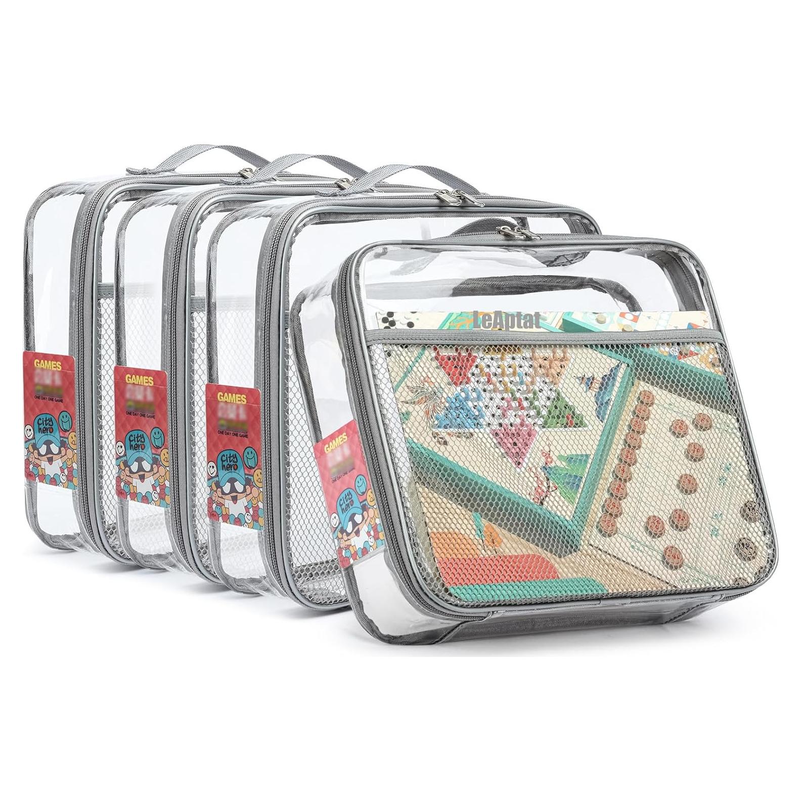 Paquete de 4 Bolsas de Almacenamiento LeAptat PVC Transparente