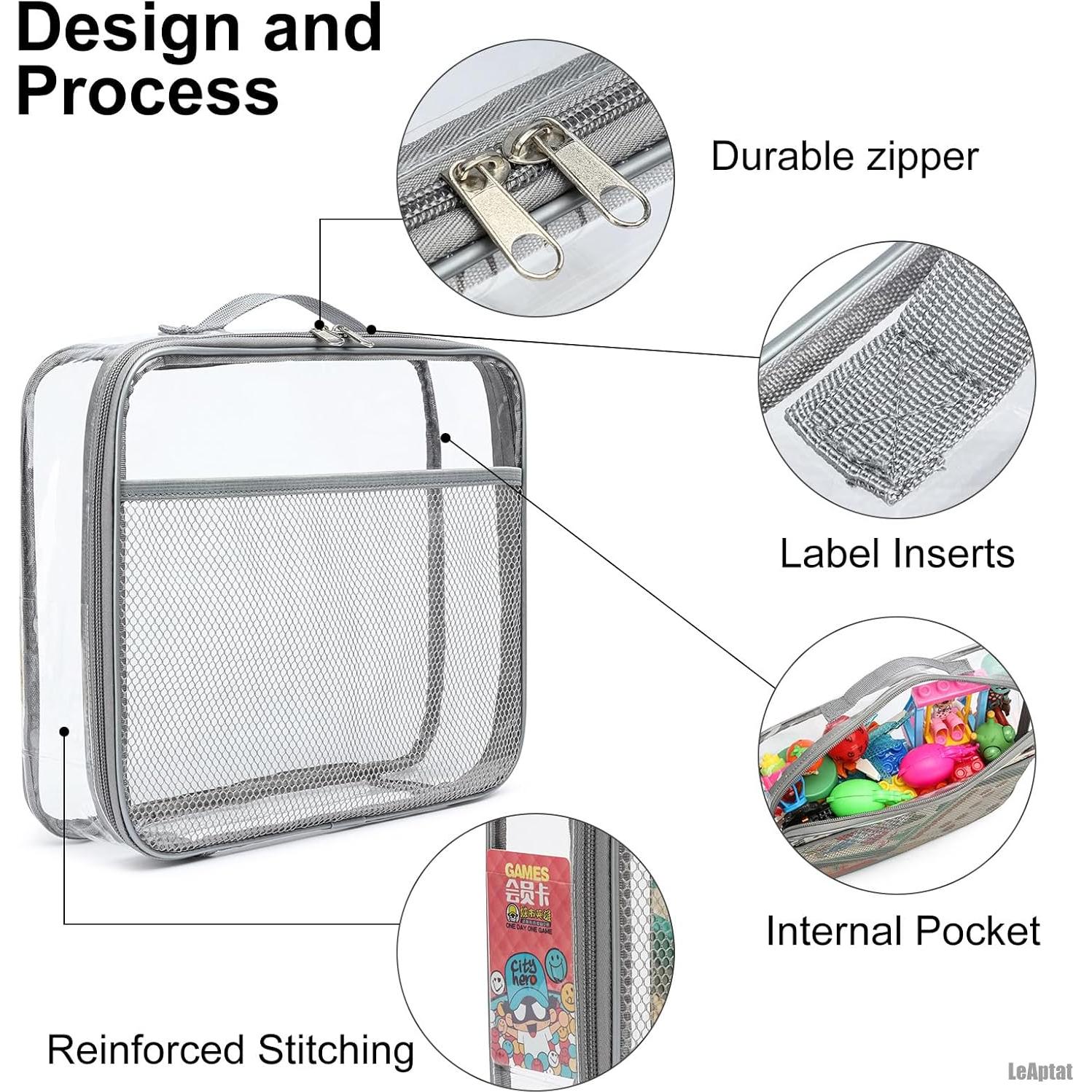 Paquete de 4 Bolsas de Almacenamiento LeAptat PVC Transparente