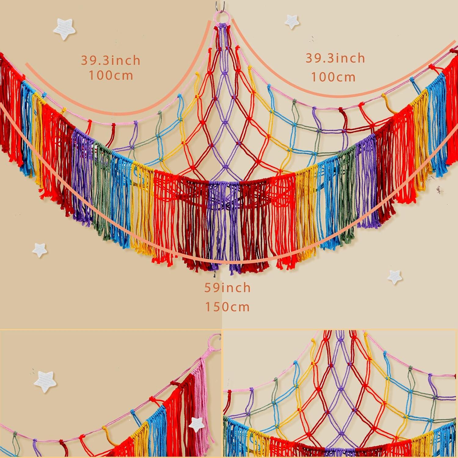 Hamaca de Peluches Saiories Arcoíris 100x150cm Almacenamiento