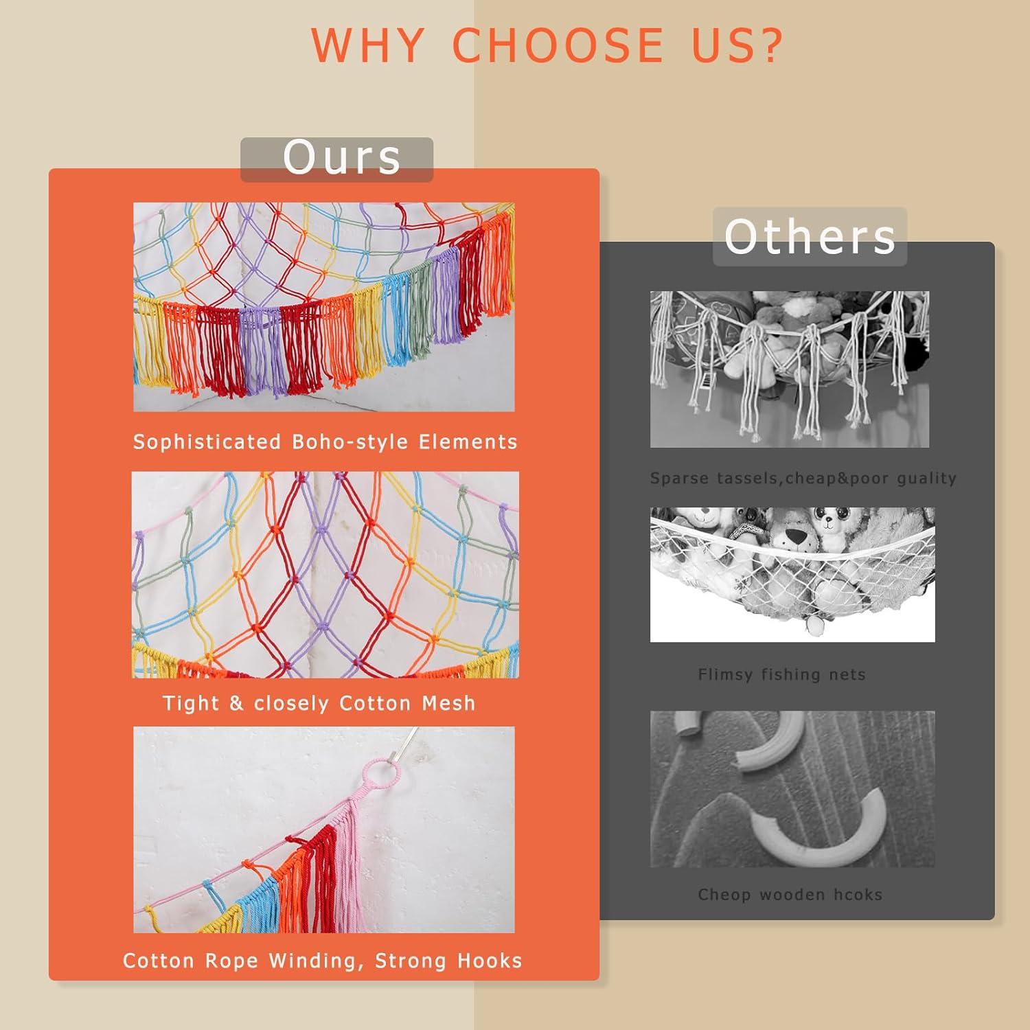 Hamaca de Peluches Saiories Arcoíris 100x150cm Almacenamiento